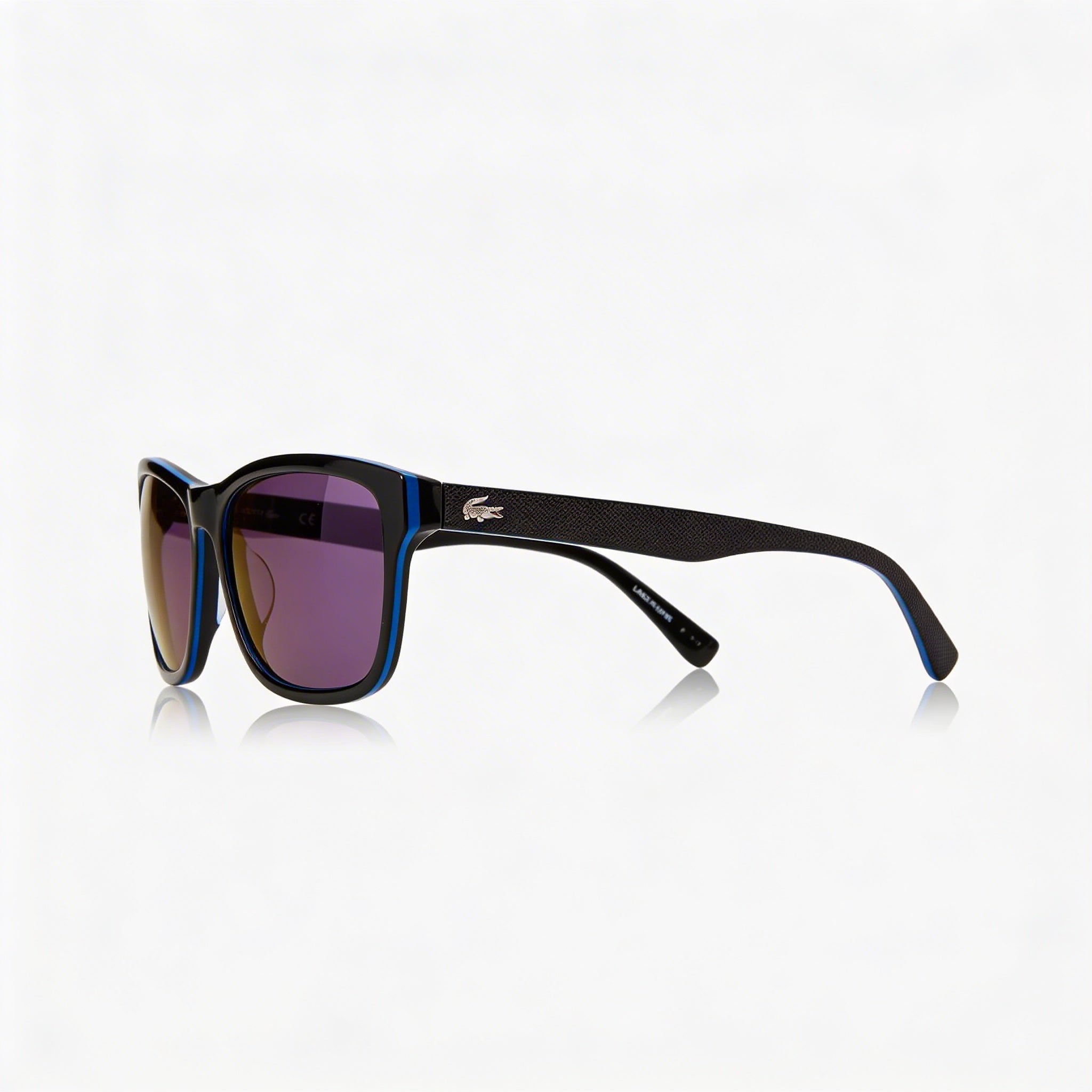 Lacoste Unisex Sunglasses, Lead Black Blue Plastic Frame, Brown Anti-Reflective Non-Polarized UV Lenses 55-16-140, Photo 3