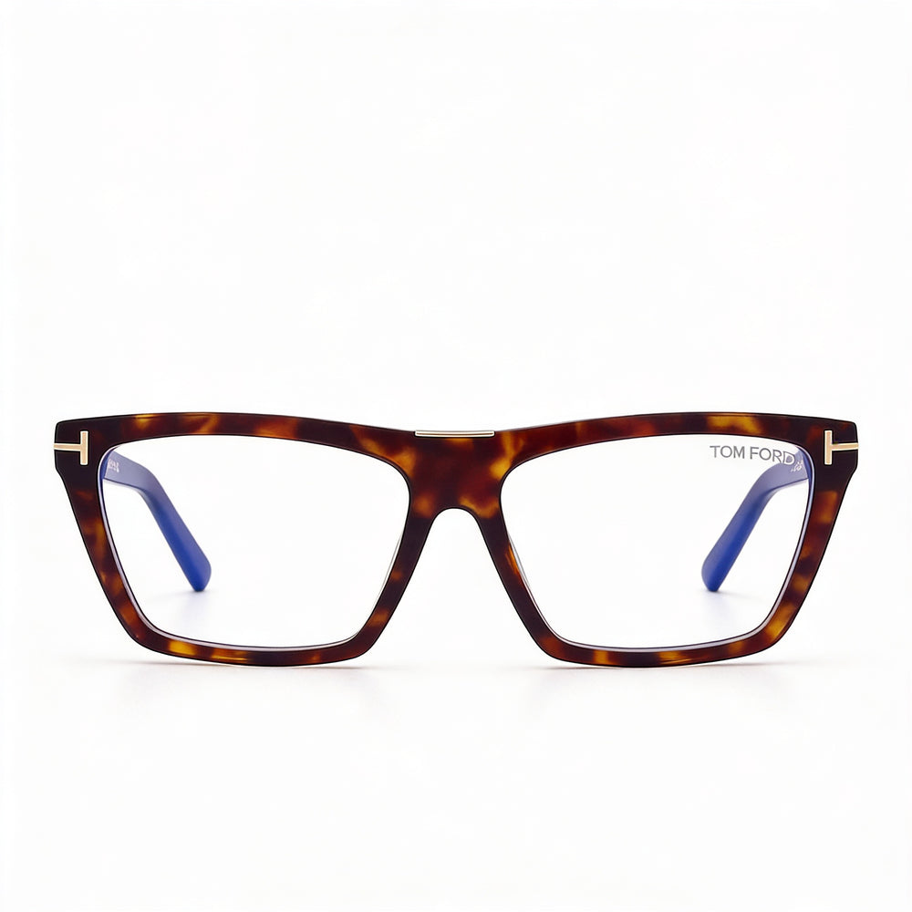 Tom Ford FT5912-B Women's Havana Browline Full-Rim Plastic Blue Light Block Eyeglasses 57mm