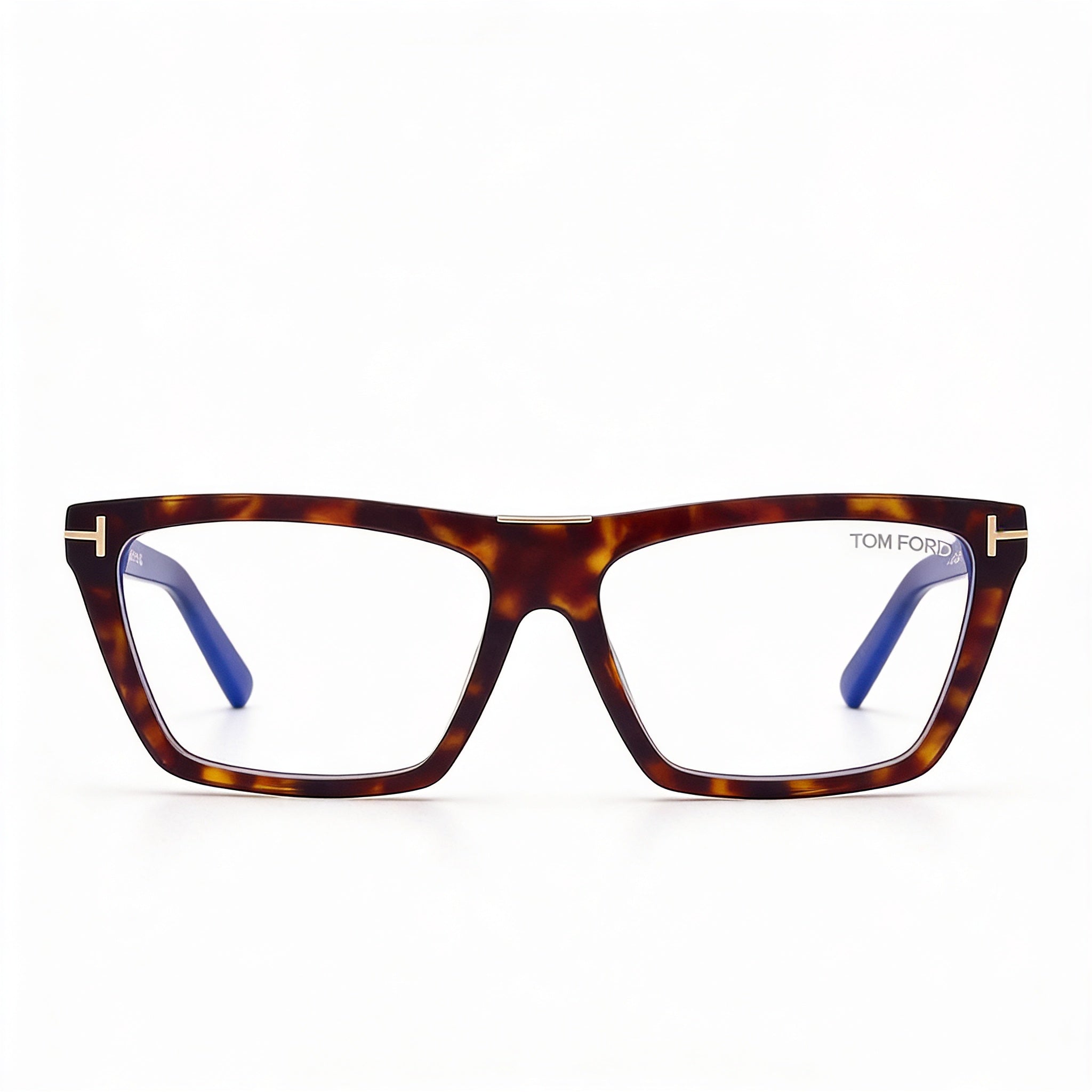 Tom Ford FT5912-B Women's Havana Browline Full-Rim Plastic Blue Light Block Eyeglasses 57mm, Photo 3