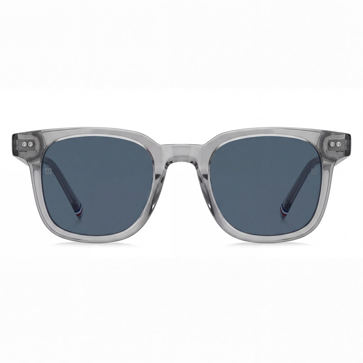 Gafas de sol unisex contemporáneas Tommy Hilfiger de acetato gris azulado con lentes negros no polarizados UV 400 de 48 mm, Photo 2