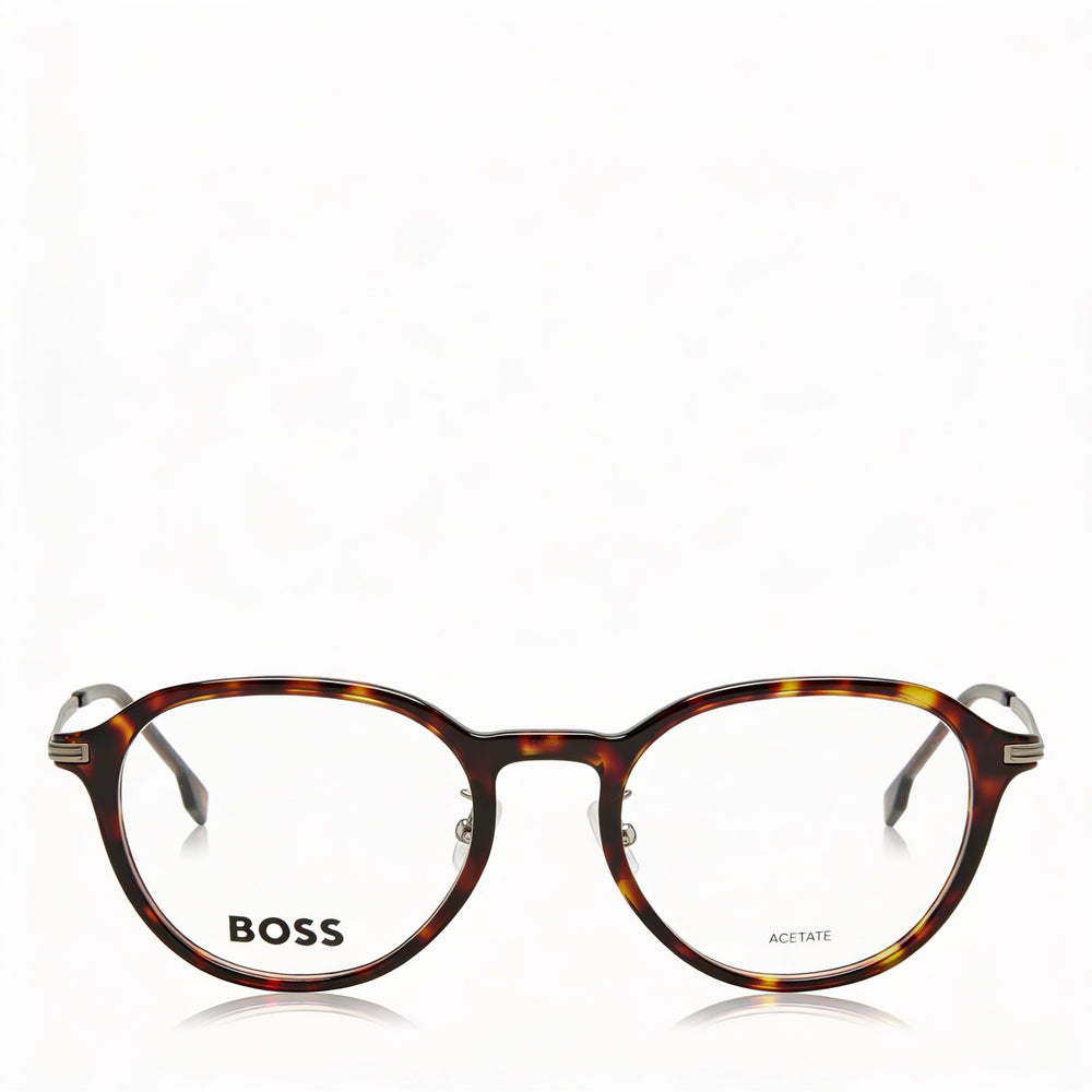 BOSS Casual Men's Acetate Optical Eyeglasses, Clear Non-Polarized Plastic Lenses 52-20-145