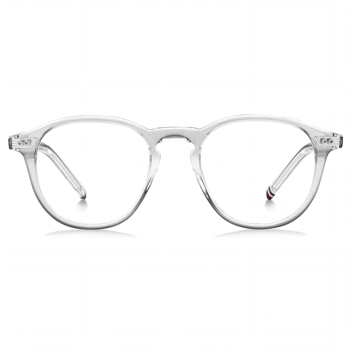 Tommy Hilfiger TH 1893 Unisex Casual Oval Full Rim Acetate Crystal Frame Polycarbonate Lens Eyeglasses 48-19-140, Photo 2