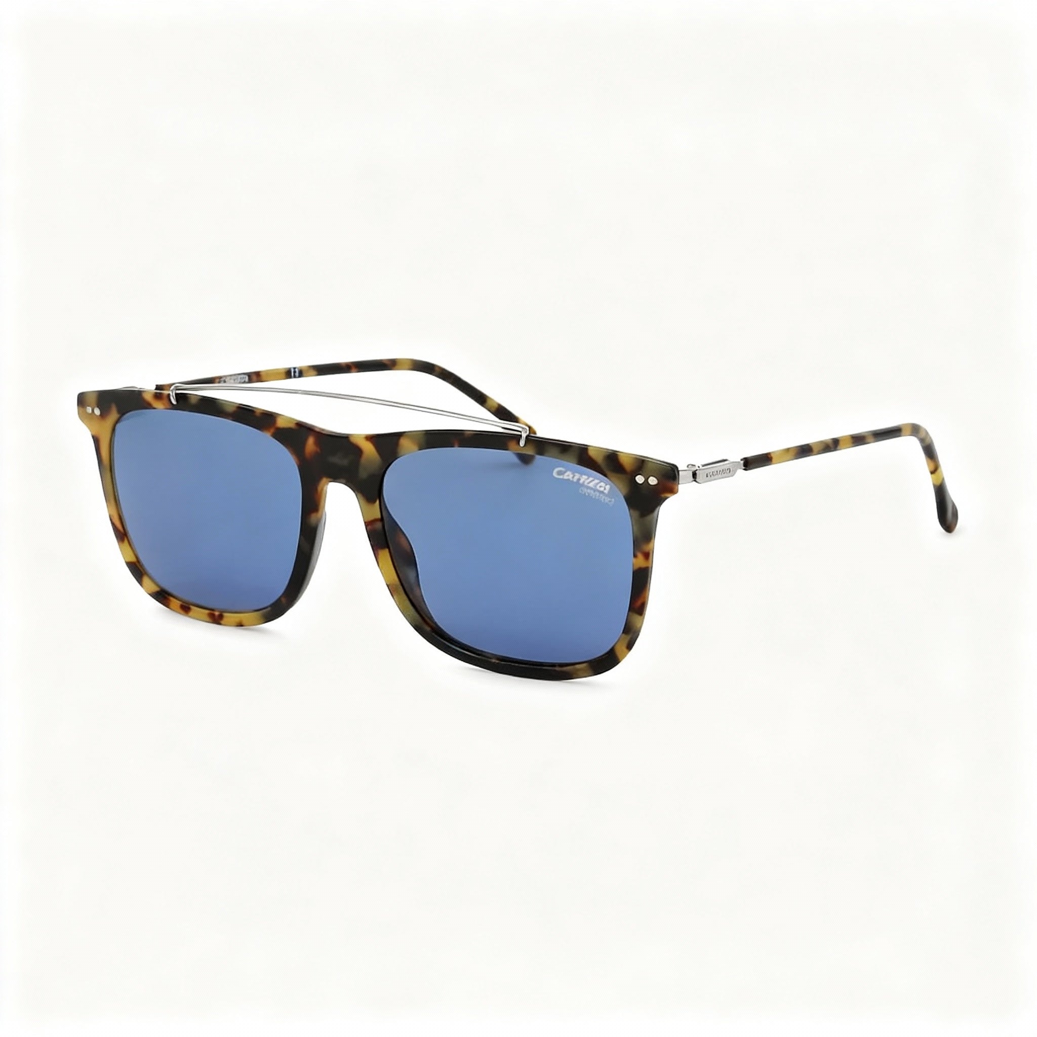 Carrera Men's 150/S Rectangular Acetate Sunglasses, Havana Ruthenium Blue Frame, Blue Avio Non-Polarized Lenses 55mm, Photo 3