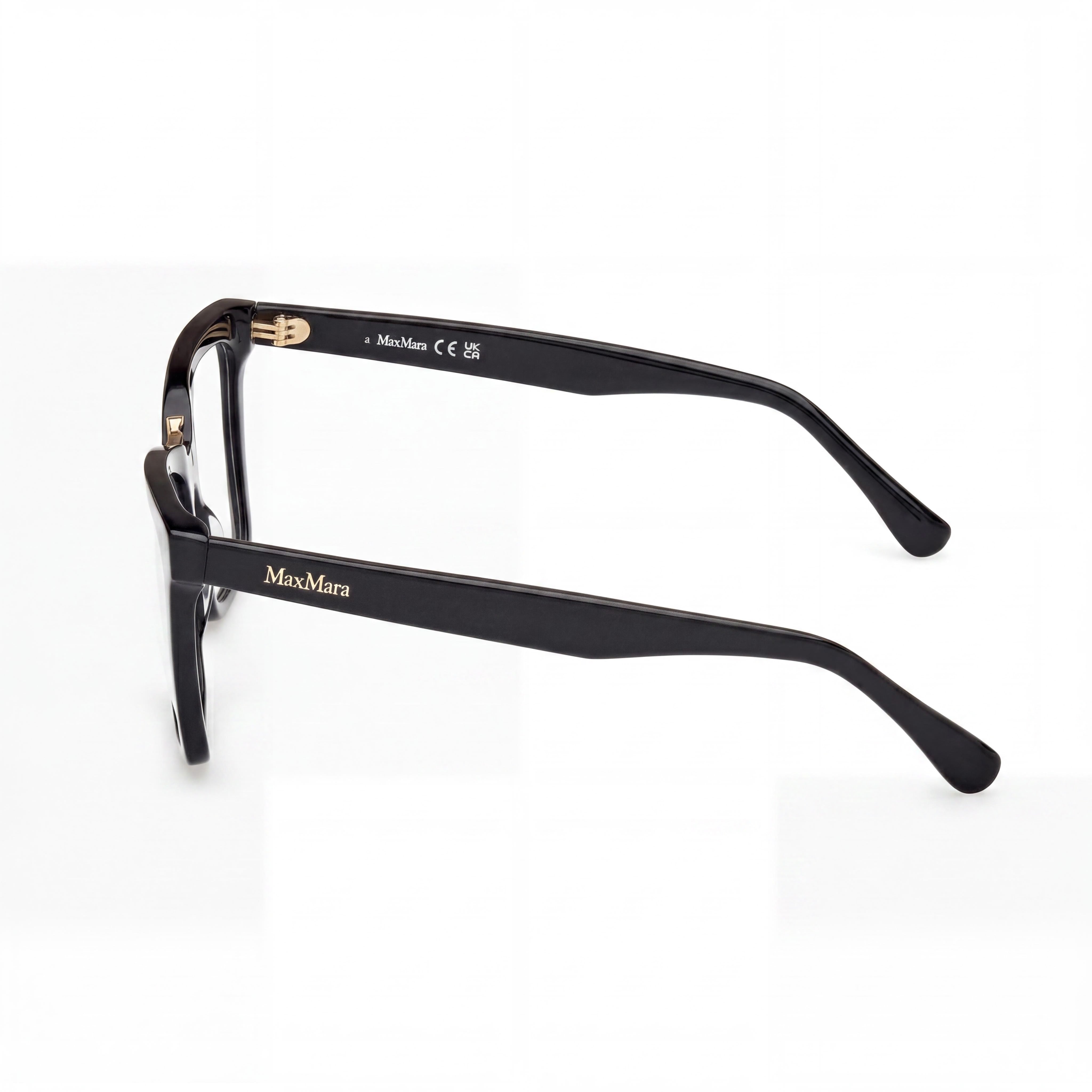 MaxMara Mm5111 Men's Glasses with Shiny Black Plastic Frame, Polycarbonate Lenses, 54mm, Photo 2