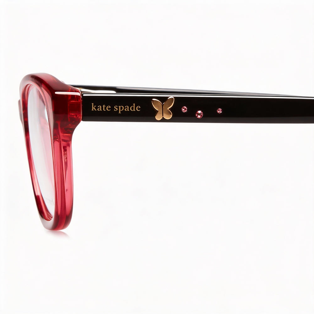 Gafas ópticas unisex de acetato EMMI de Kate Spade New York, con montura, lentes de 48 mm, puente de 15 mm y patillas de 130 mm.