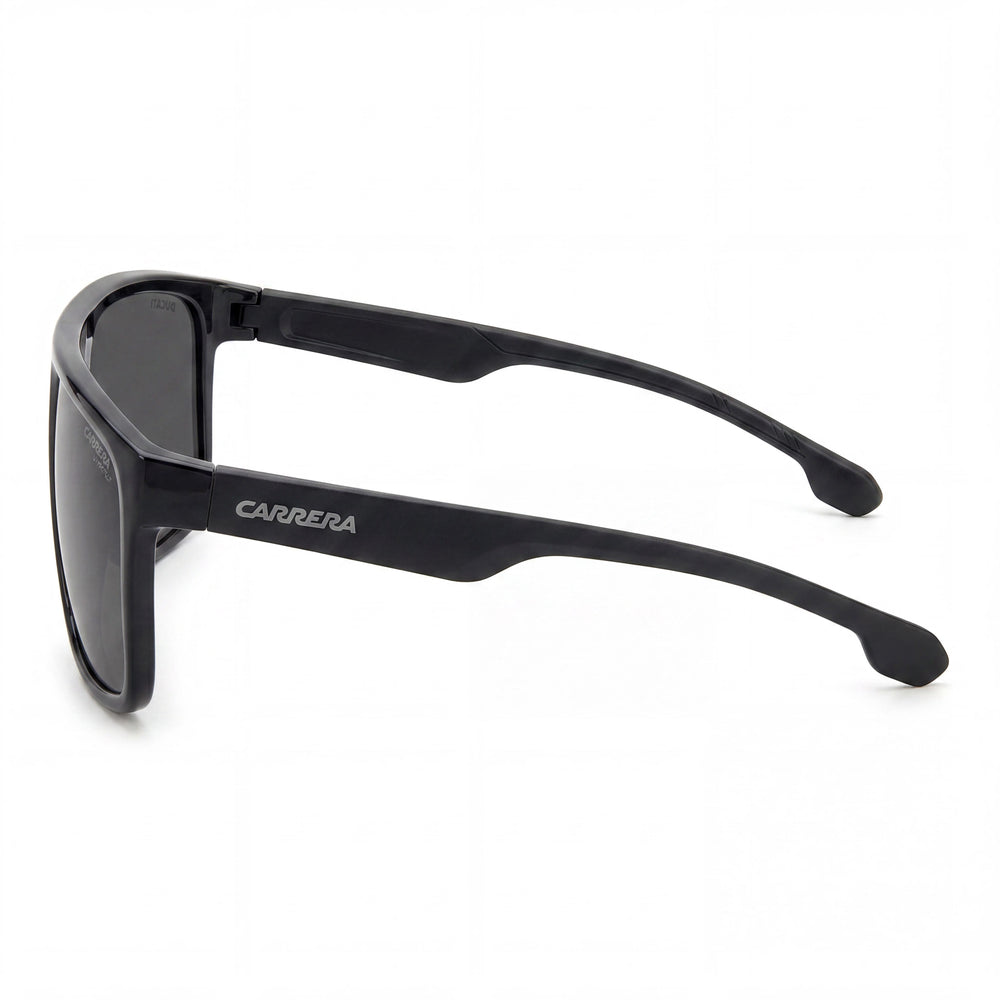 Gafas Carrera Carduc 011/S unisex, armazón de poliamida negra y gris, con protección UV polarizada negra, aptas para lentes recetados, 61 mm
