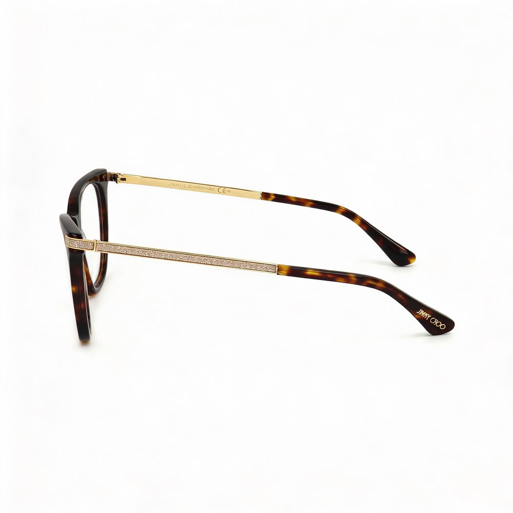 Gafas de sol modernas JIMMY CHOO para mujer, con montura de acetato color Habana y lentes de policarbonato, tamaño de lente de 53 mm