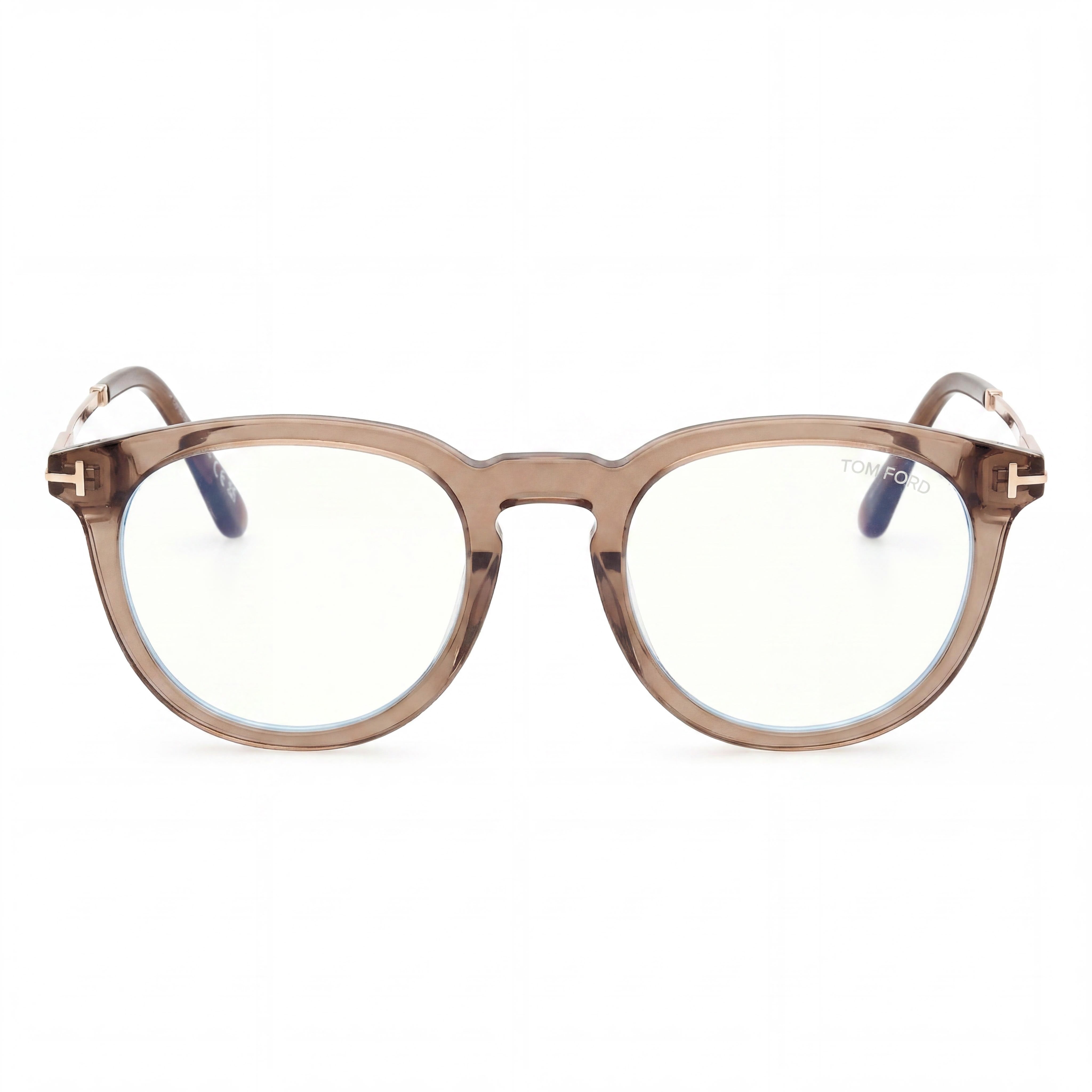 Gafas unisex Tom Ford en color marrón con montura óptica y lentes transparentes de demostración. Las lentes se pueden reemplazar por lentes graduadas personalizadas., Photo 2
