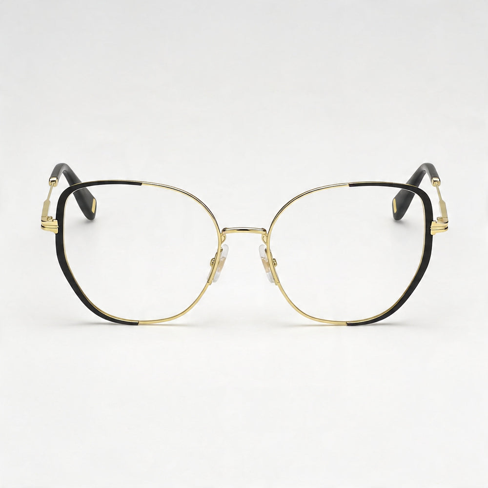 Gafas de sol Marc Jacobs MJ 1103 para hombre, acero inoxidable dorado y negro, lentes de policarbonato multicolor, 55 mm