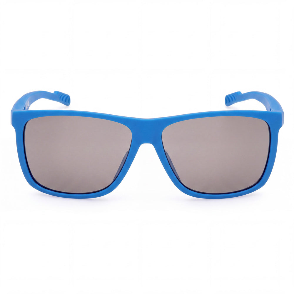 adidas Injected Sunglasses Men's Full Rim Injected Plastic Blue Frame Blue Mirror Lenses UV Protection 60mm