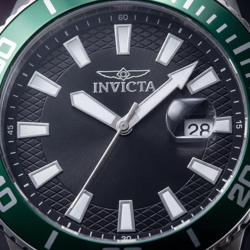 Invicta Pro Diver IN-46088-AMZUK Unisex 45mm Watch with Black Stainless Steel Case & Black Dial, Quartz Movement