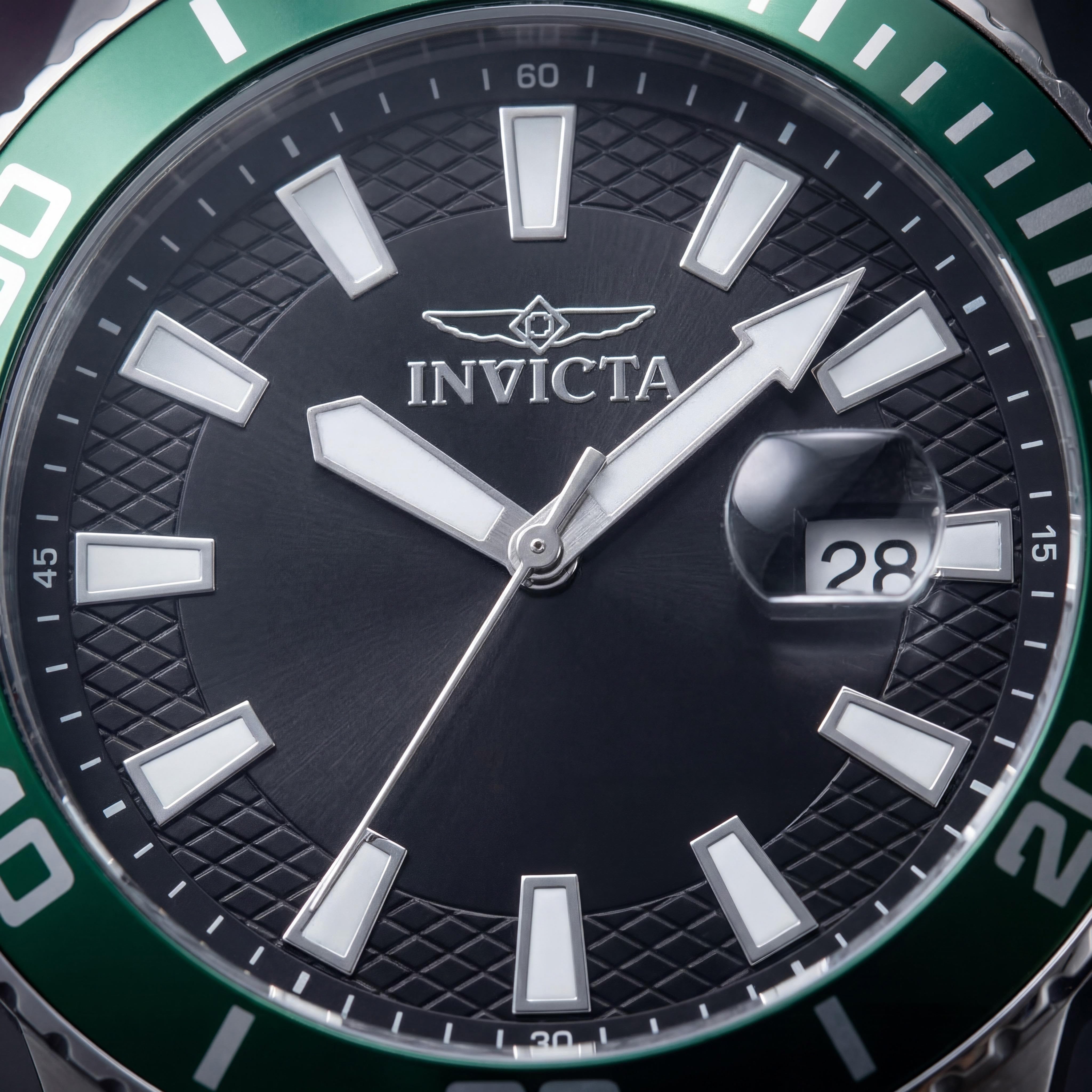 Invicta Pro Diver IN-46088-AMZUK Reloj unisex de 45 mm con caja de acero inoxidable negra y esfera negra, movimiento de cuarzo, Photo 3