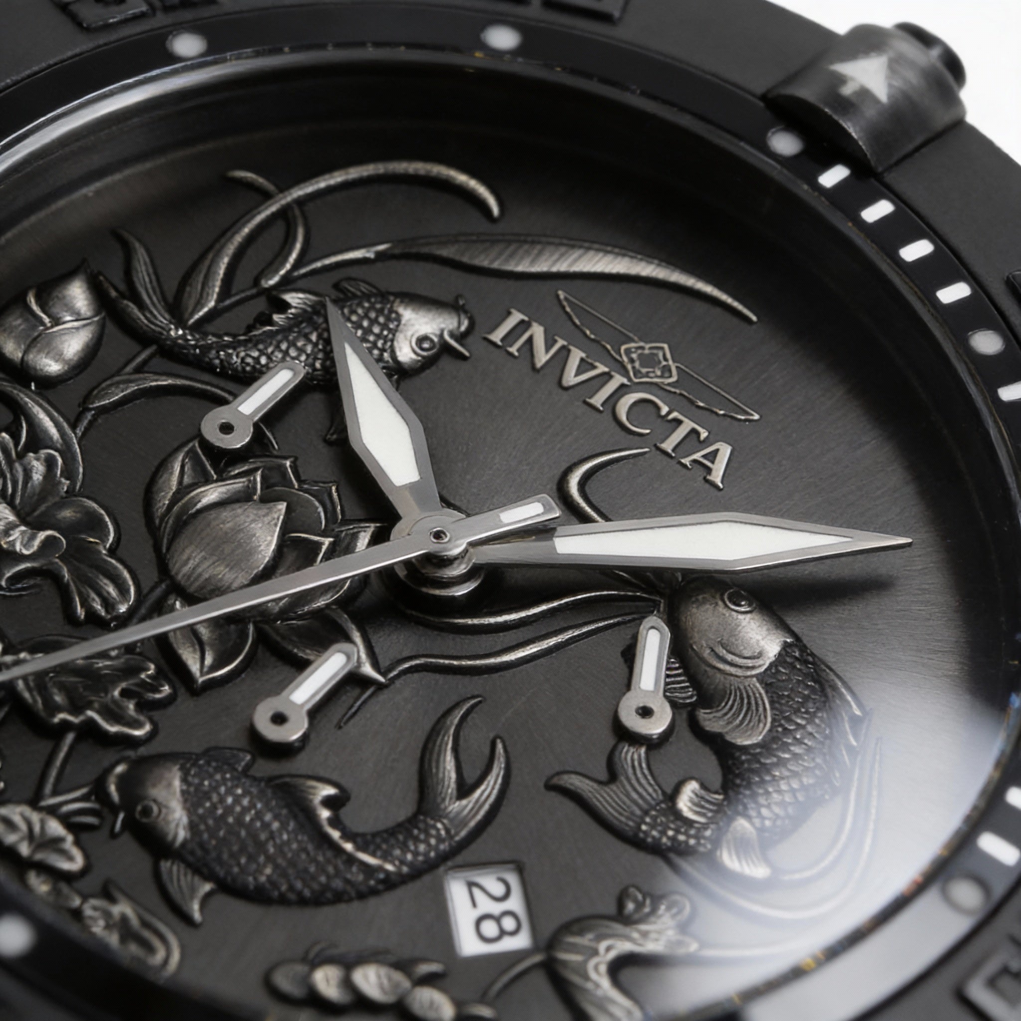 Invicta Subaqua 37040 Unisex Black 50mm Stainless Steel Quartz Watch, Silicone Strap, Scratch Resistant, Photo 2