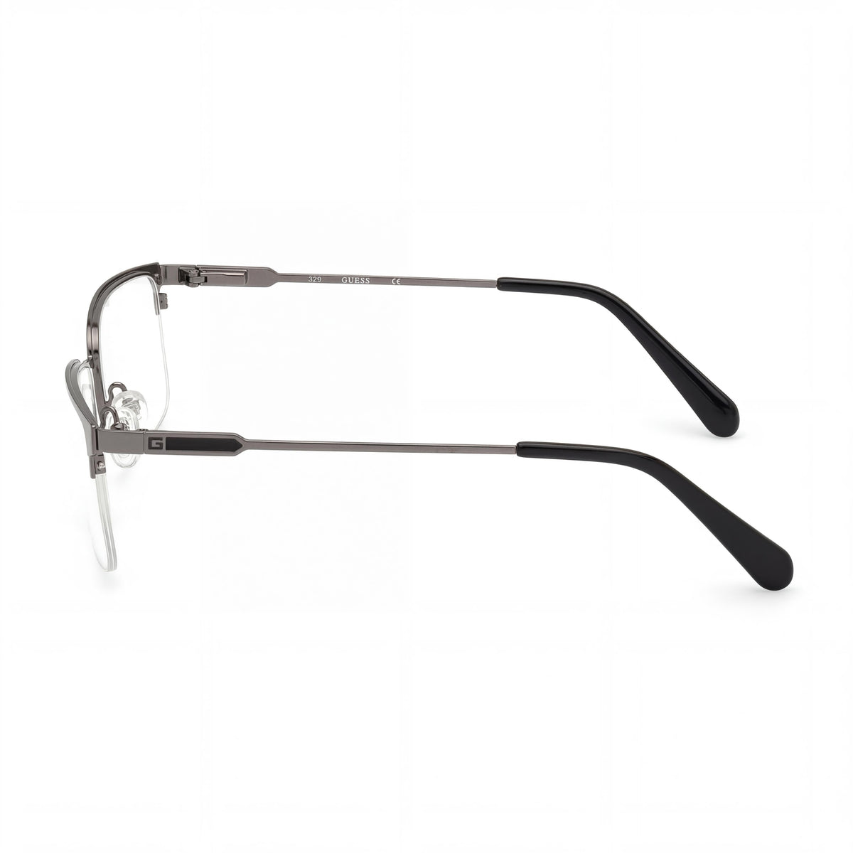 Guess Gu50005 Men's Eyeglasses with Gunmetal Metal Frame, Clear Lenses, 56mm Lens Width, 18mm Bridge Width, Photo 2
