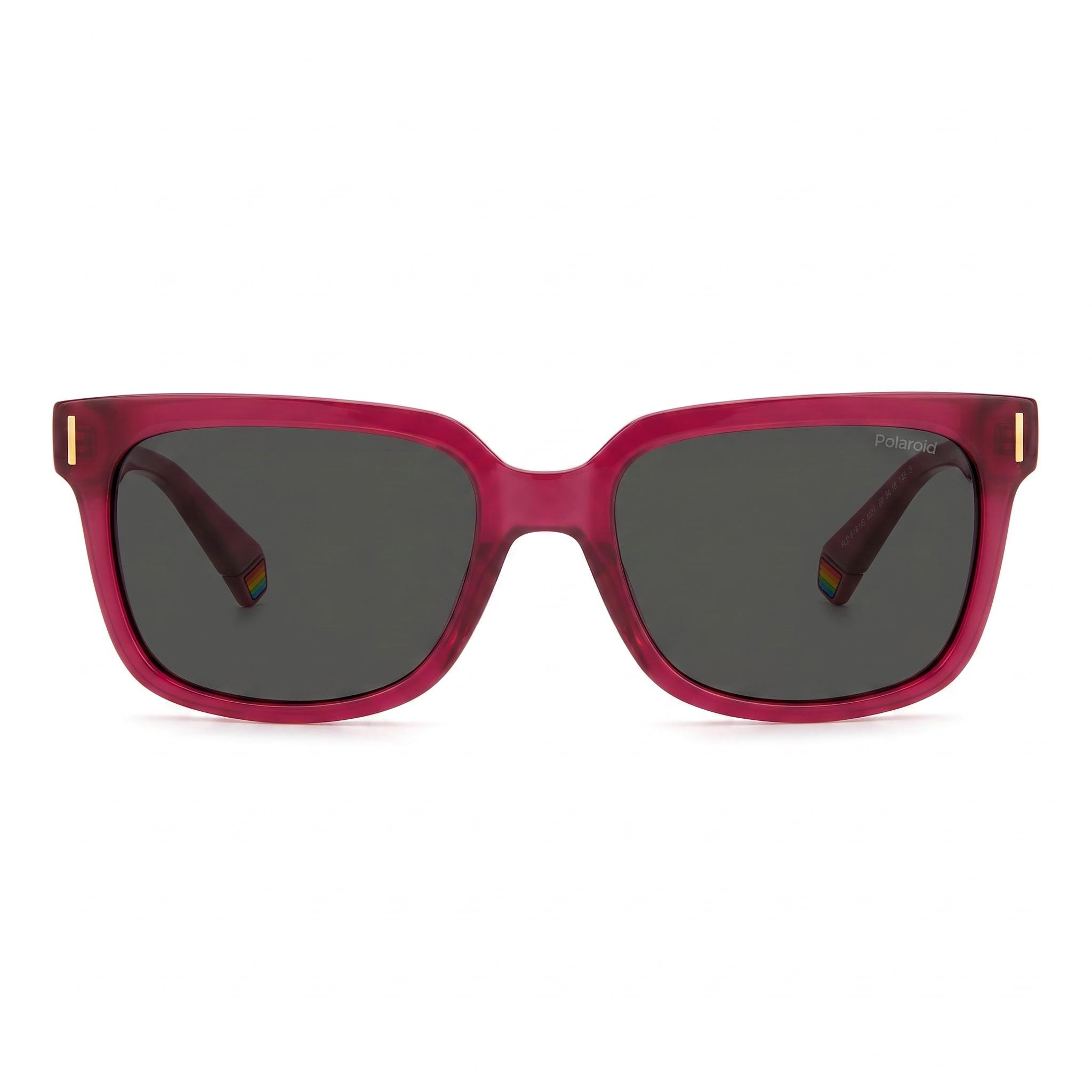 Polaroid Modern Men’s Fuchsia Polycarbonate Frame Grey Polarized UV 400 Protection Sunglasses 54mm, Photo 2