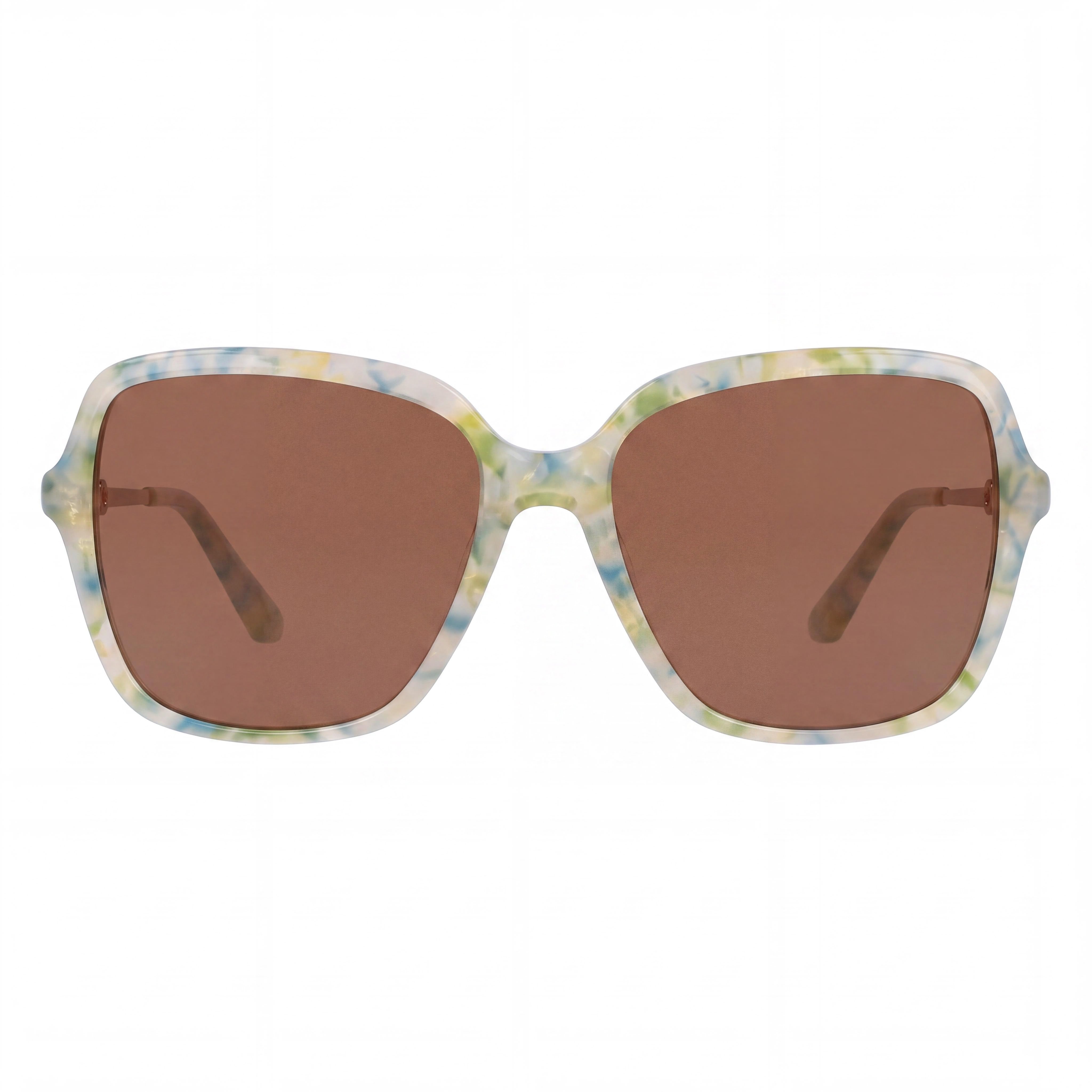 Anne Klein 7093 330 Women's Eyewear, Olive Marble Acetate Frame, Multicolor Polycarbonate Lenses, 56mm Lens Width, Photo 2