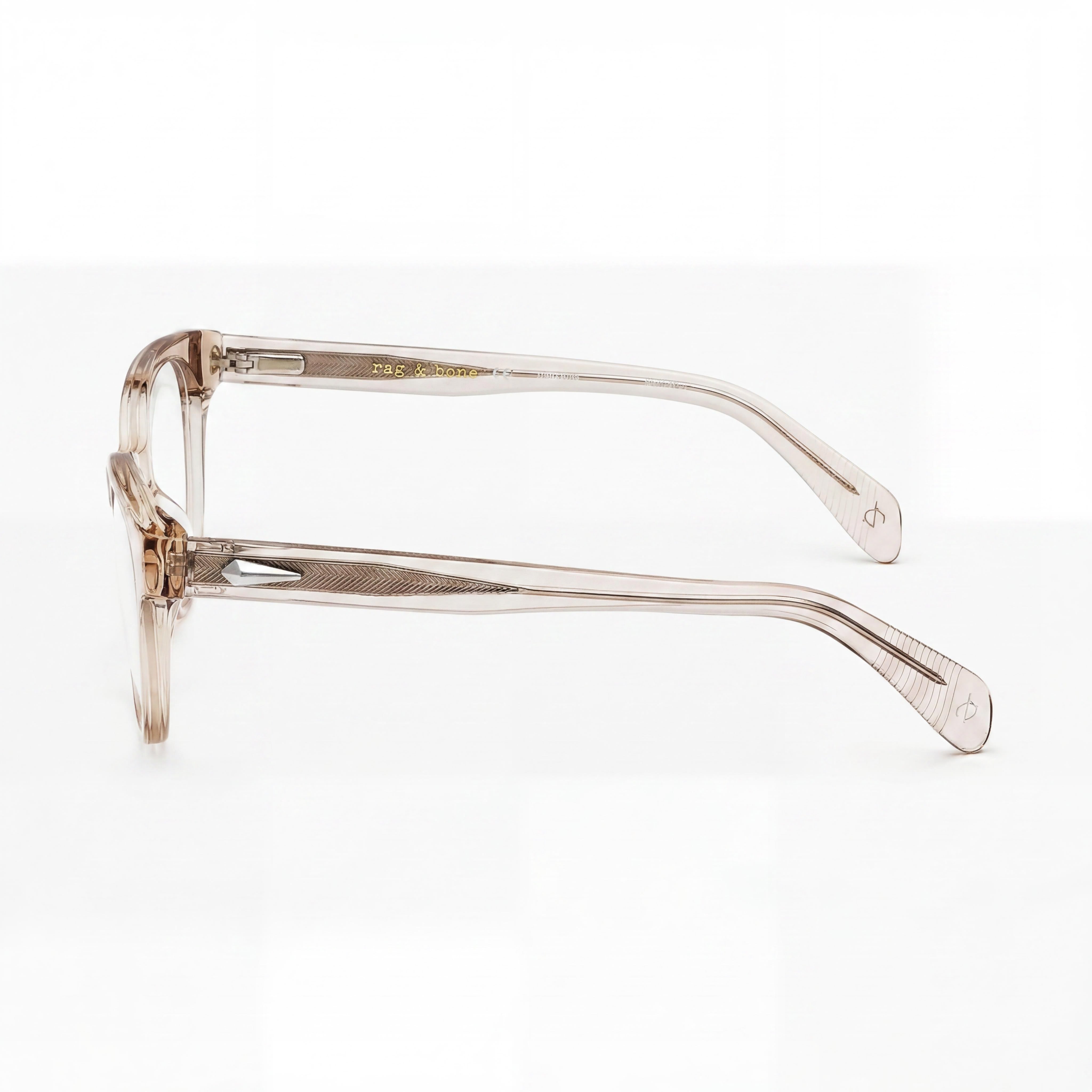 rag & bone Casual Women's Eyeglasses with Beige Acetate Frames & Transparent Lenses, Size 51-18-135, Photo 2