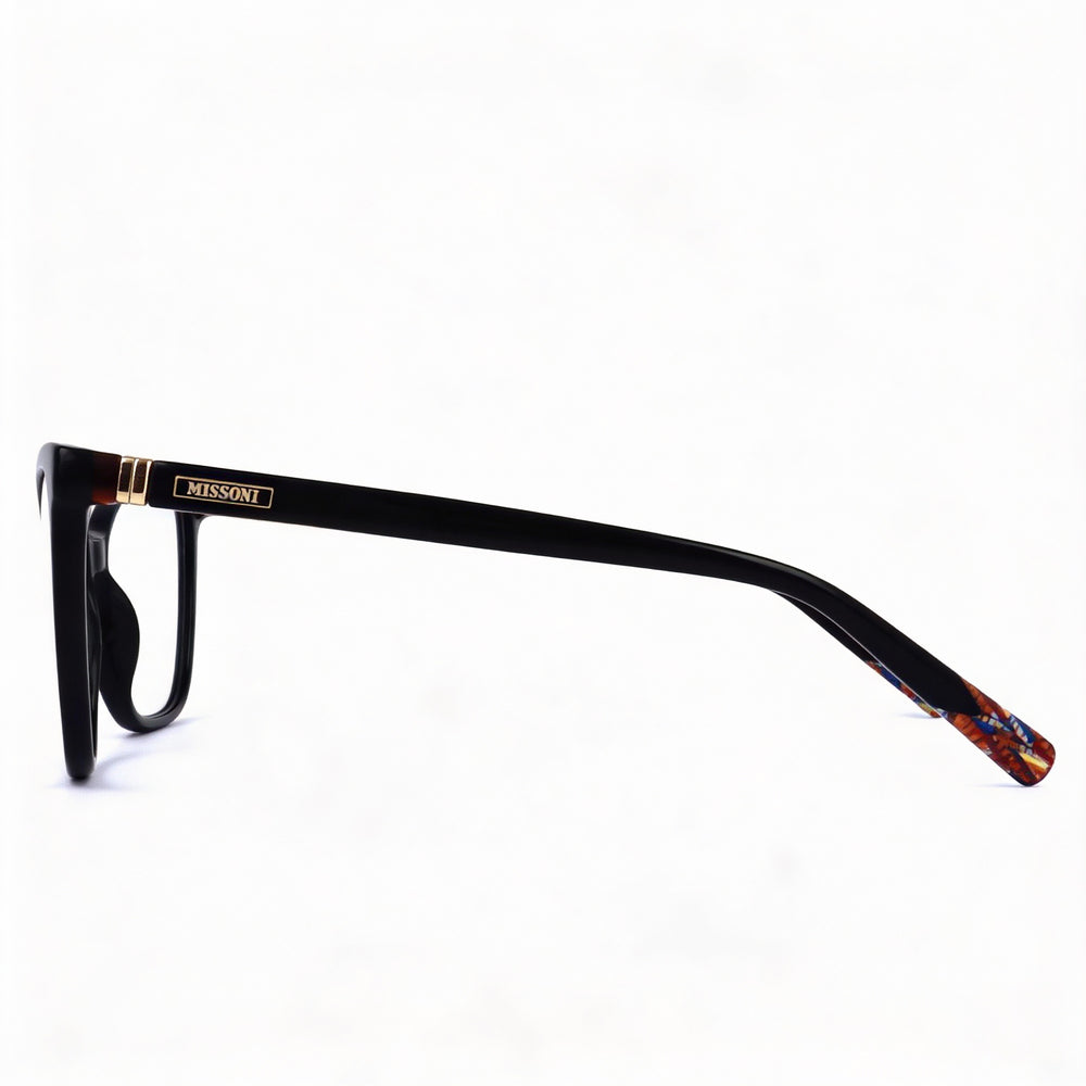 Gafas modernas M Missoni para mujer con montura de acetato negro y lentes de policarbonato negro, tallas 54-17-140 mm
