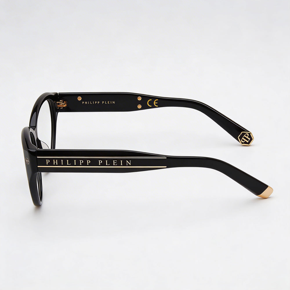 Gafas de sol Philipp Plein VPP052M Classic para mujer, montura de acetato negro brillante, 54-16-135
