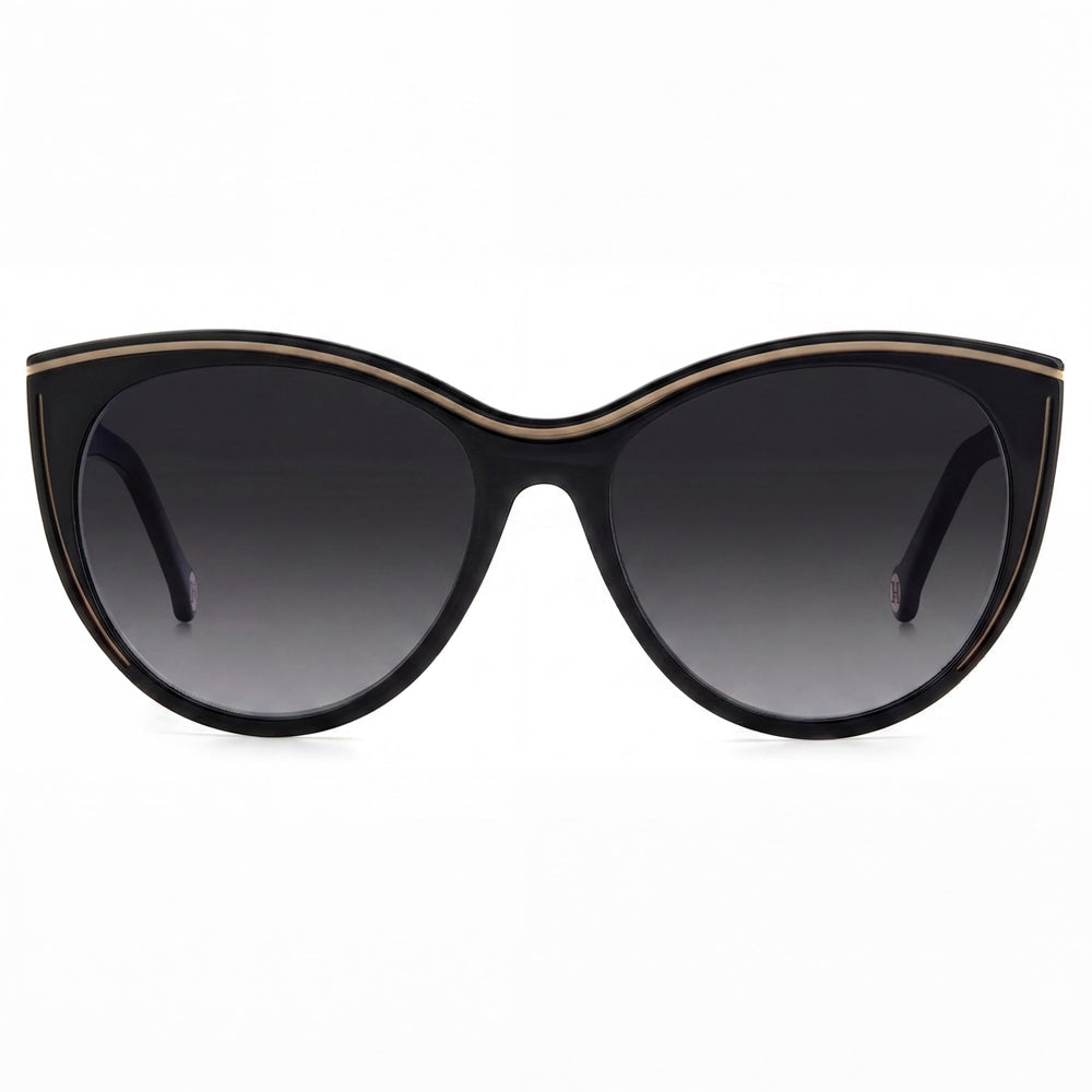 Carolina Herrera Modern Women's Plastic Black Nude Dark Grey Shaded Non-Polarized UV Protection Sunglasses 56-17-145