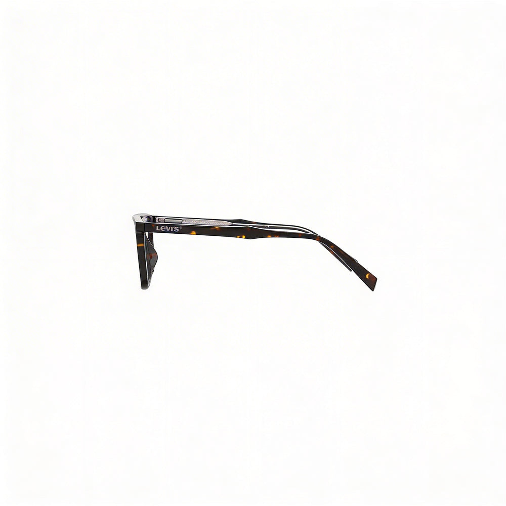 LEVIS LV 5020 Gafas Rectangulares de Borde Completo para Hombre, de Polimetilmetacrilato Color Habana Oscuro, con Micas de Demostración de 55mm