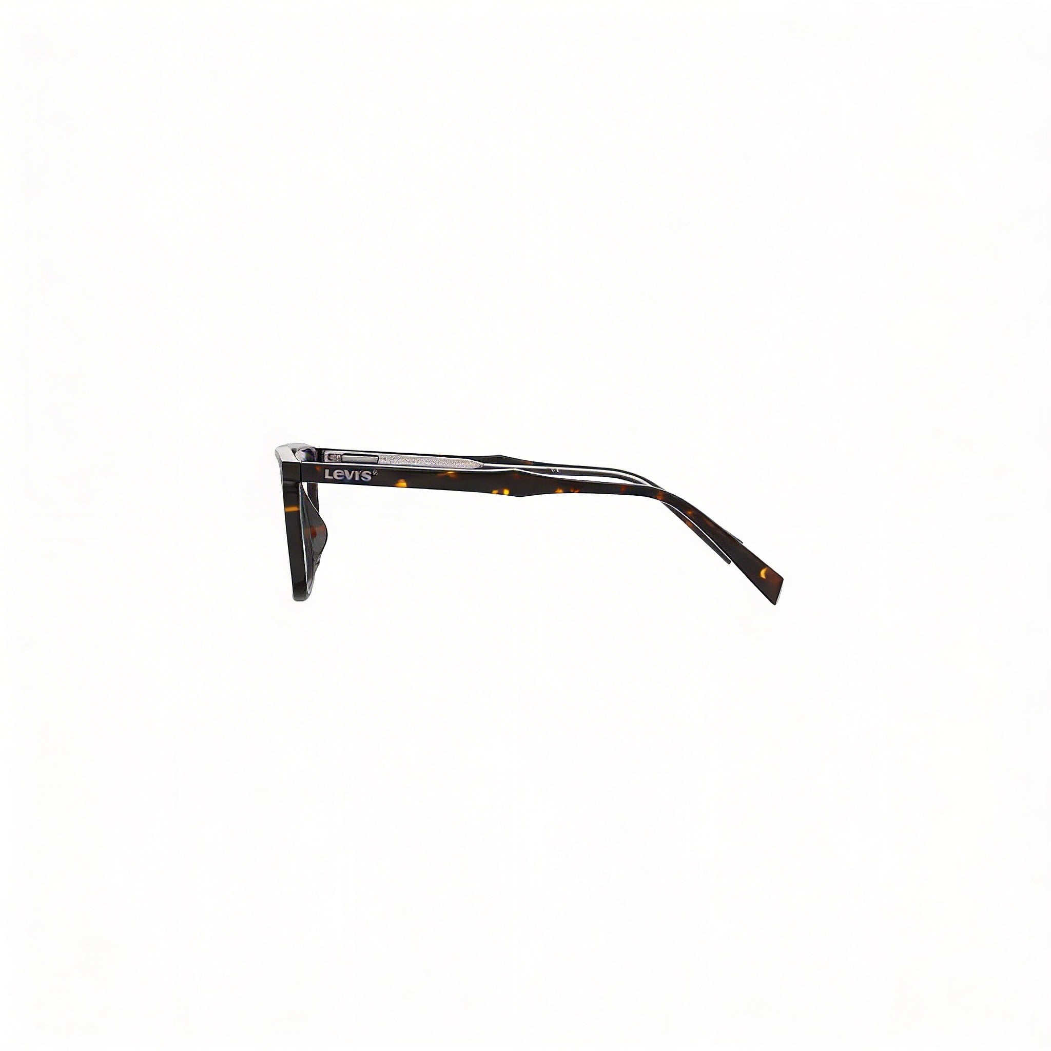 LEVIS LV 5020 Gafas Rectangulares de Borde Completo para Hombre, de Polimetilmetacrilato Color Habana Oscuro, con Micas de Demostración de 55mm, Photo 3
