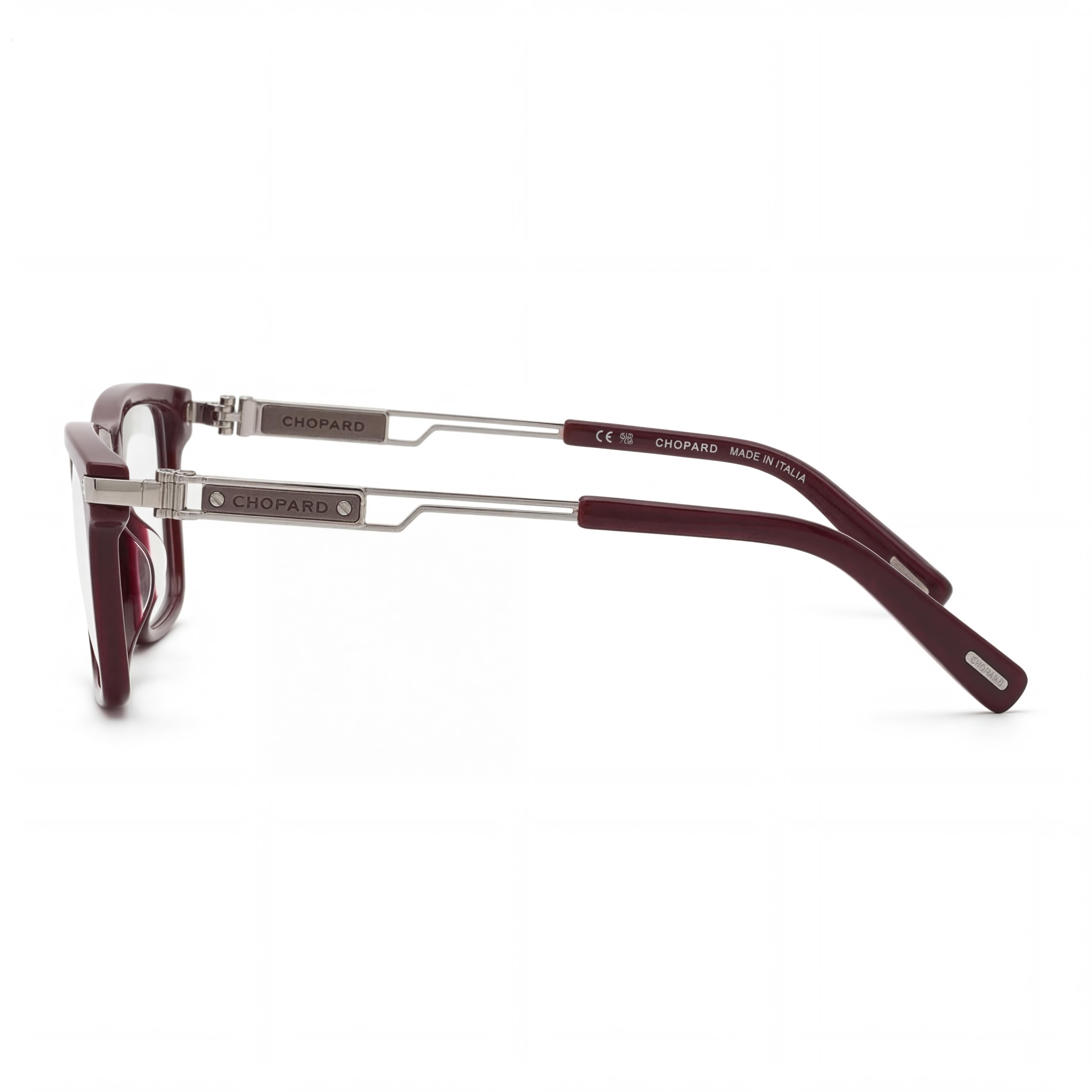 Chopard Vch357 Men's Bordeaux Acetate Frame Eyeglasses 55mm Lens Width, 16mm Bridge, 145mm Temple Length, Photo 2