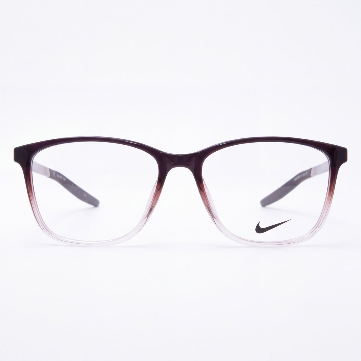 Nike 7284 Women's Full Rim Cat Eye Plastic Eyeglass Frames Brown Basalt/Clear Fade 54-16-145, Photo 2