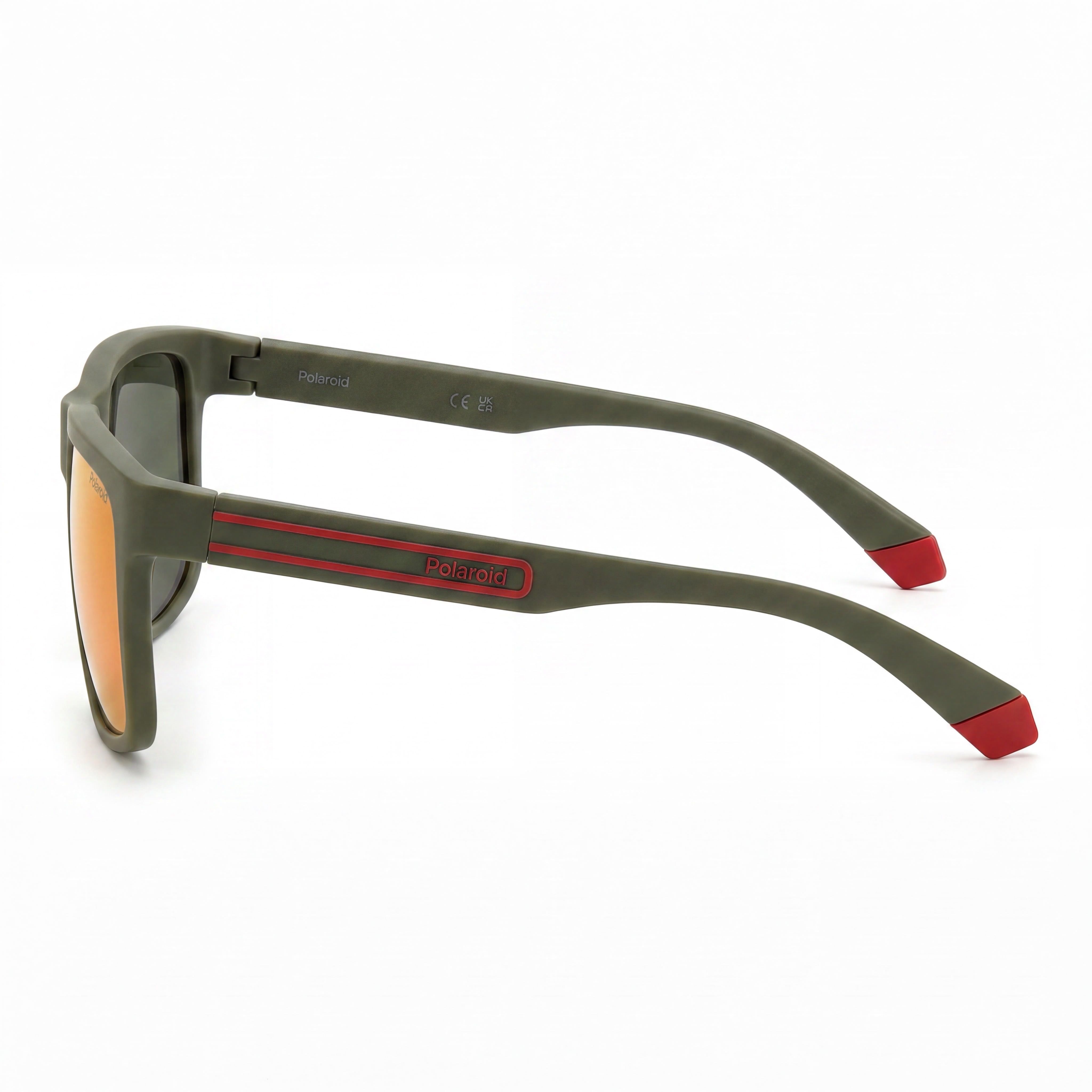 Polaroid Eyewear PLD 2149/S Casual Men's Military Green Red Polycarbonate Frame Red Multilayer Polarized Sunglasses 57mm, Photo 3