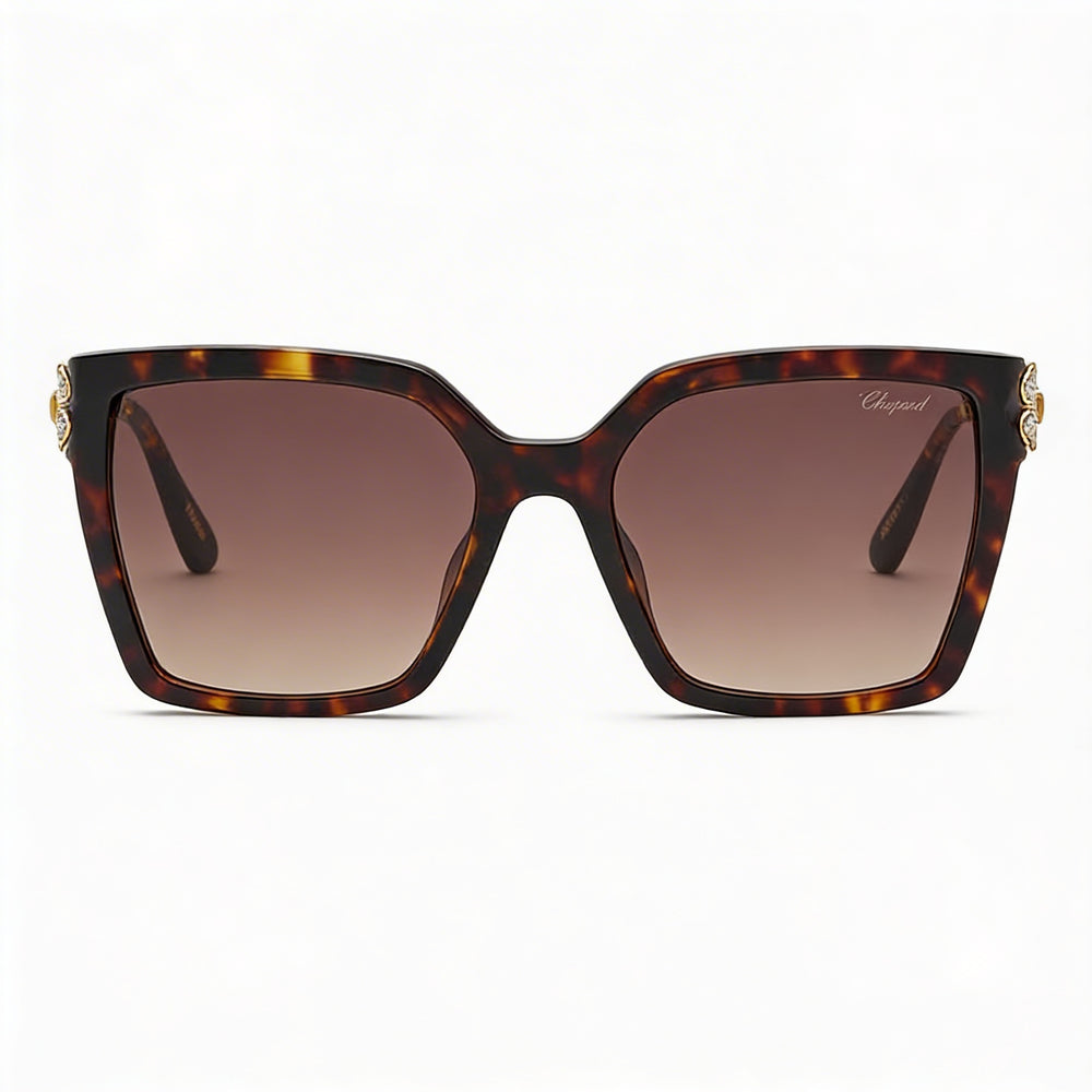 Gafas de Sol Chopard Sch371s para Mujer, Clásicas Havana, Acetato de Celulosa, Lentes Degradadas Marrones, Protección UV, 56mm
