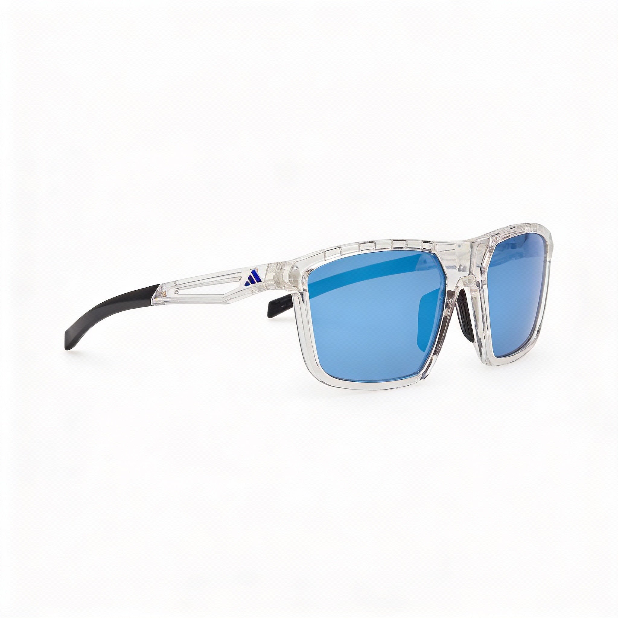 adidas Casual Unisex Crystal Plastic Blue Mirror Polycarbonate UV 400 Non-Polarized Sunglasses 57-20-130, Photo 3