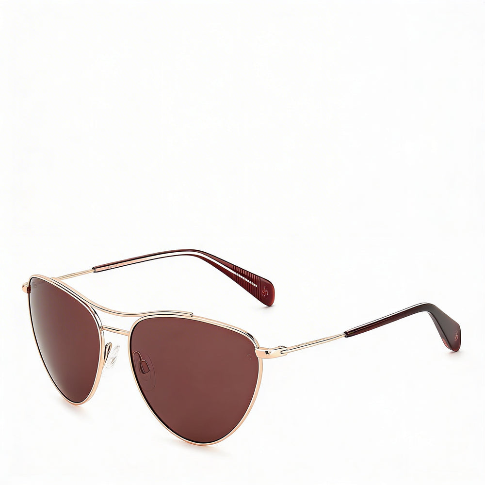 Gafas de sol Rag & Bone Modern Pilot para mujer, montura de acero de aleación, policarbonato rojo dorado, protección UV 400, 58 mm