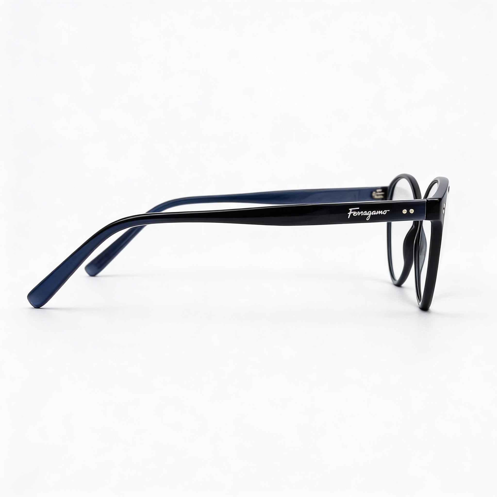 Gafas de plástico Ferragamo Modern Cat Eye para mujer, montura completa, 54 mm, color negro/gris mármol, Photo 3