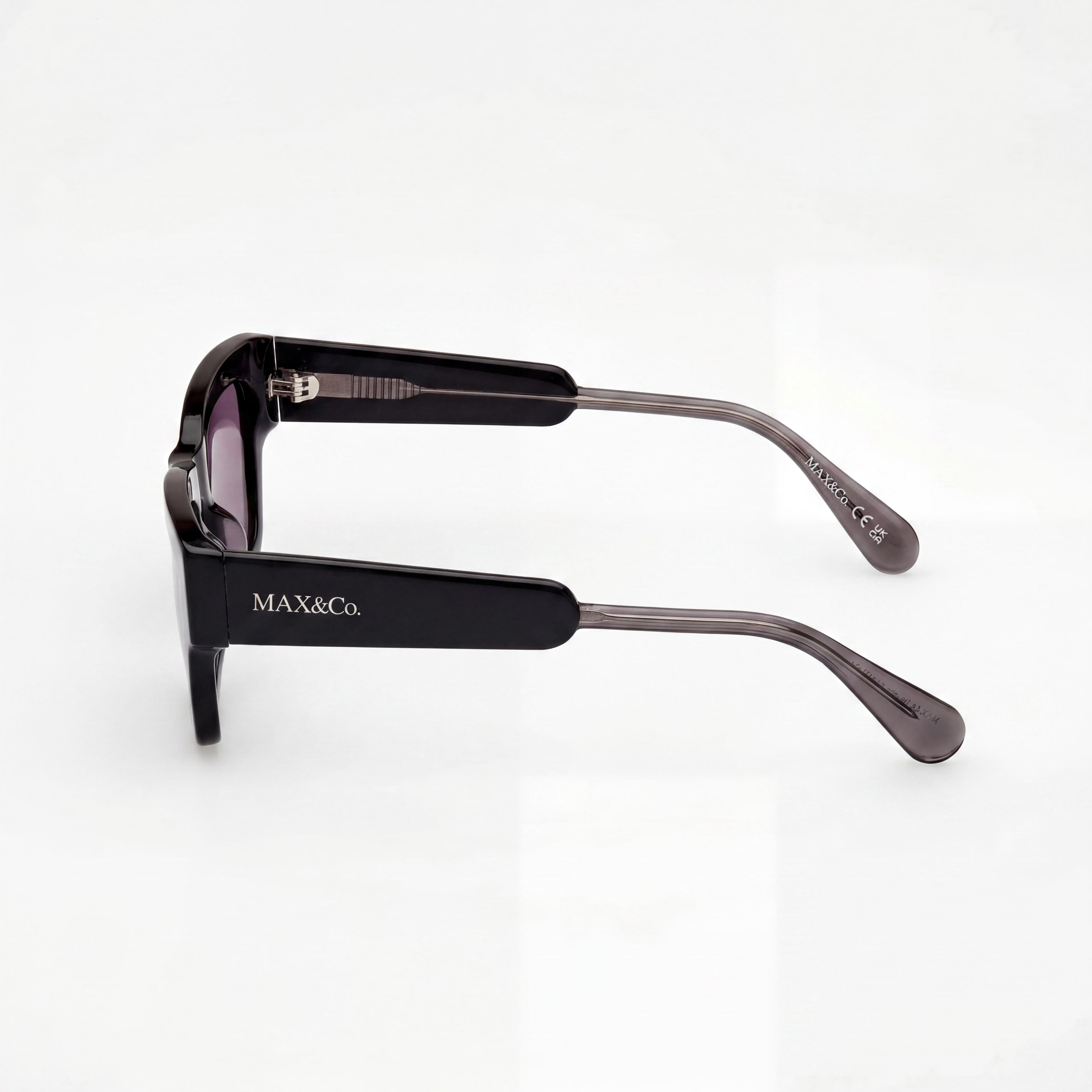 Max & Co. Modern Women's Plastic Black White Frame UV Protected Non-Polarized 50mm Sunglasses, Photo 3