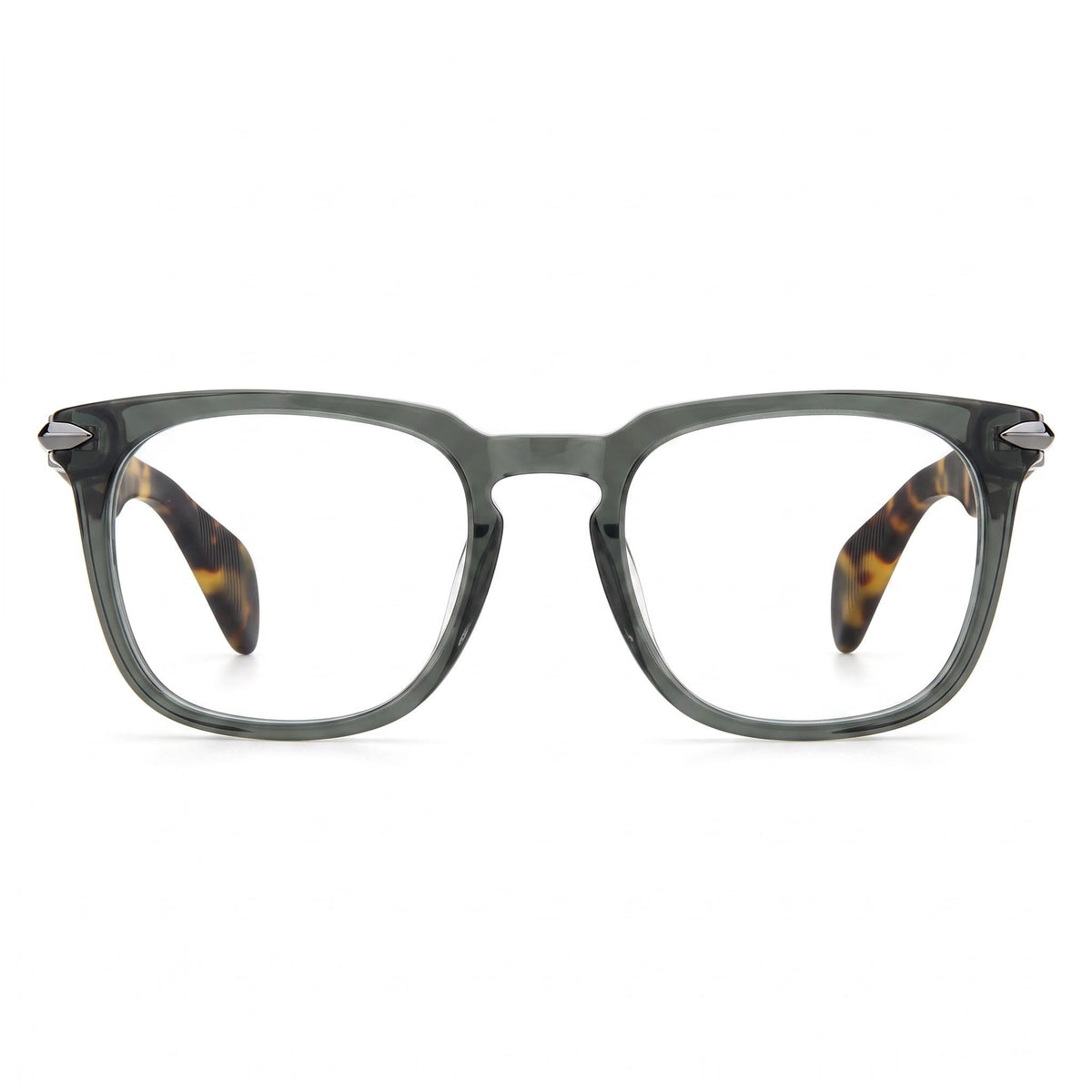 rag & bone Modern Unisex Acetate Frame Eyeglasses with Light Adaptive Non- Lenses, Khaki Havana 49mm, Photo 2