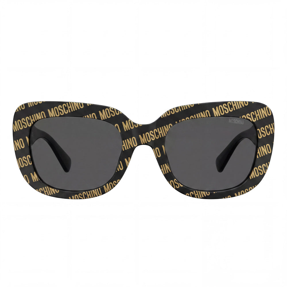 Gafas de sol Moschino MOS132/S para mujer con montura de plástico con diseño de mariposa, lentes negras, 100 % UV, 53 mm