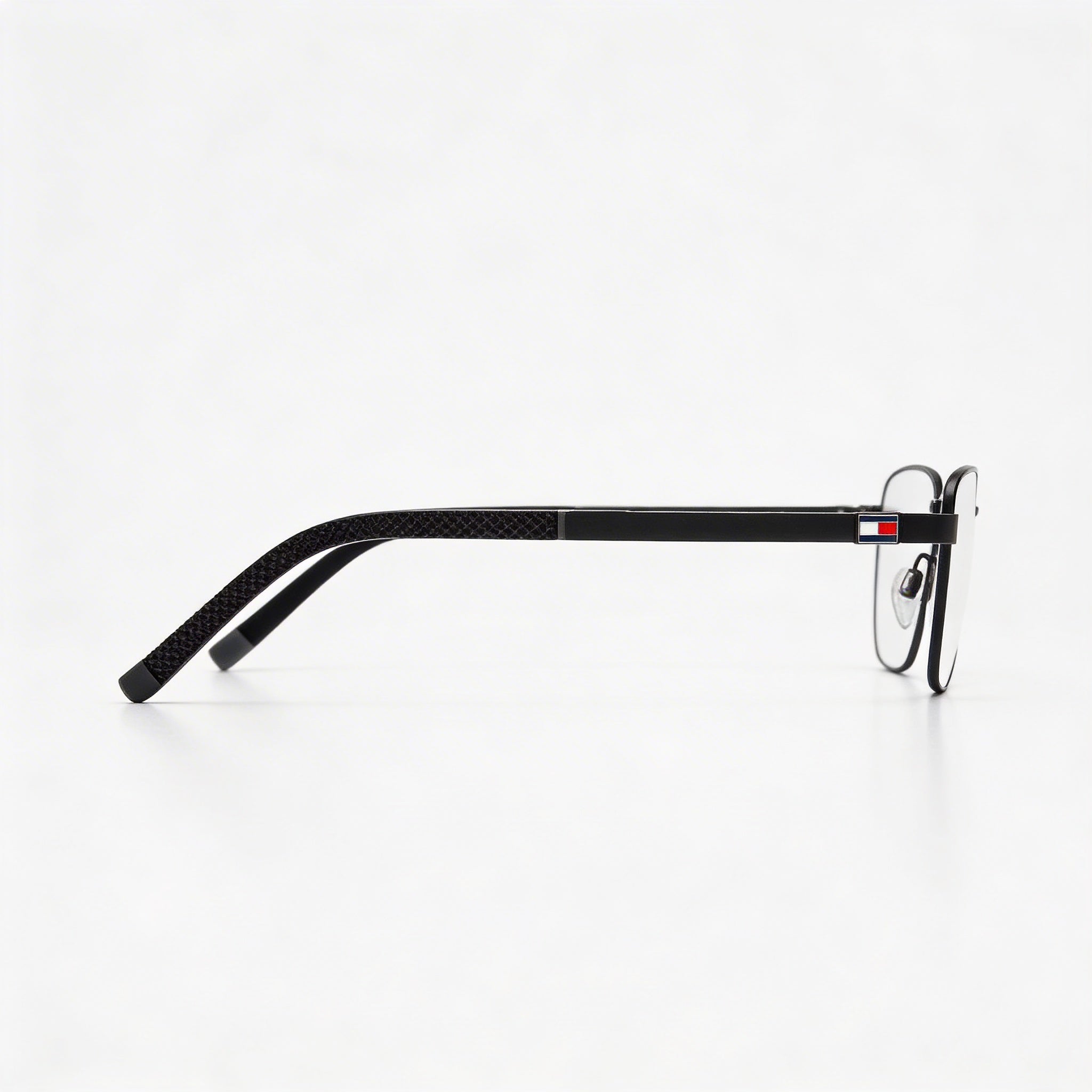 Gafas Tommy Hilfiger Th 1946 de estilo moderno para hombre con montura de acero aleado en negro mate, ancho de lente de 55 mm, Photo 3
