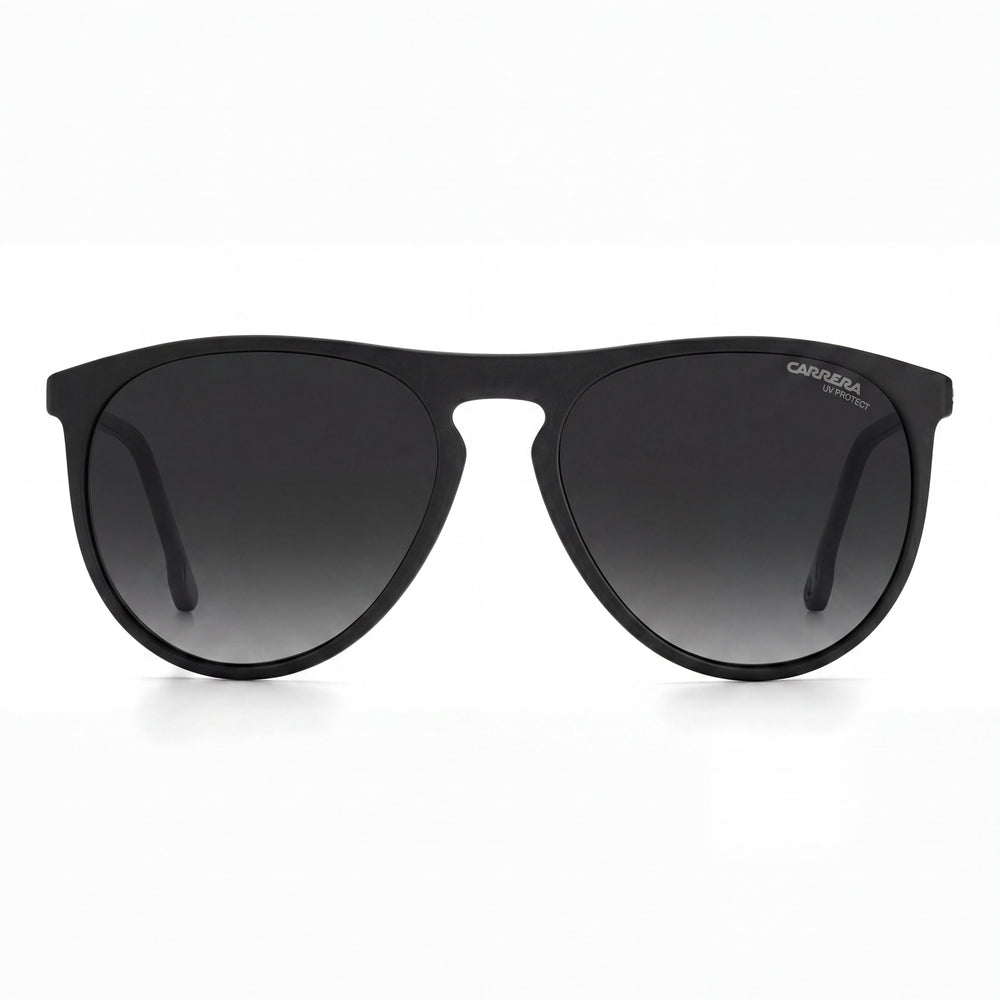 Gafas de sol Carrera Classic unisex - Poliamida negra mate, lentes de policarbonato con degradado gris, protección UV, 57 mm