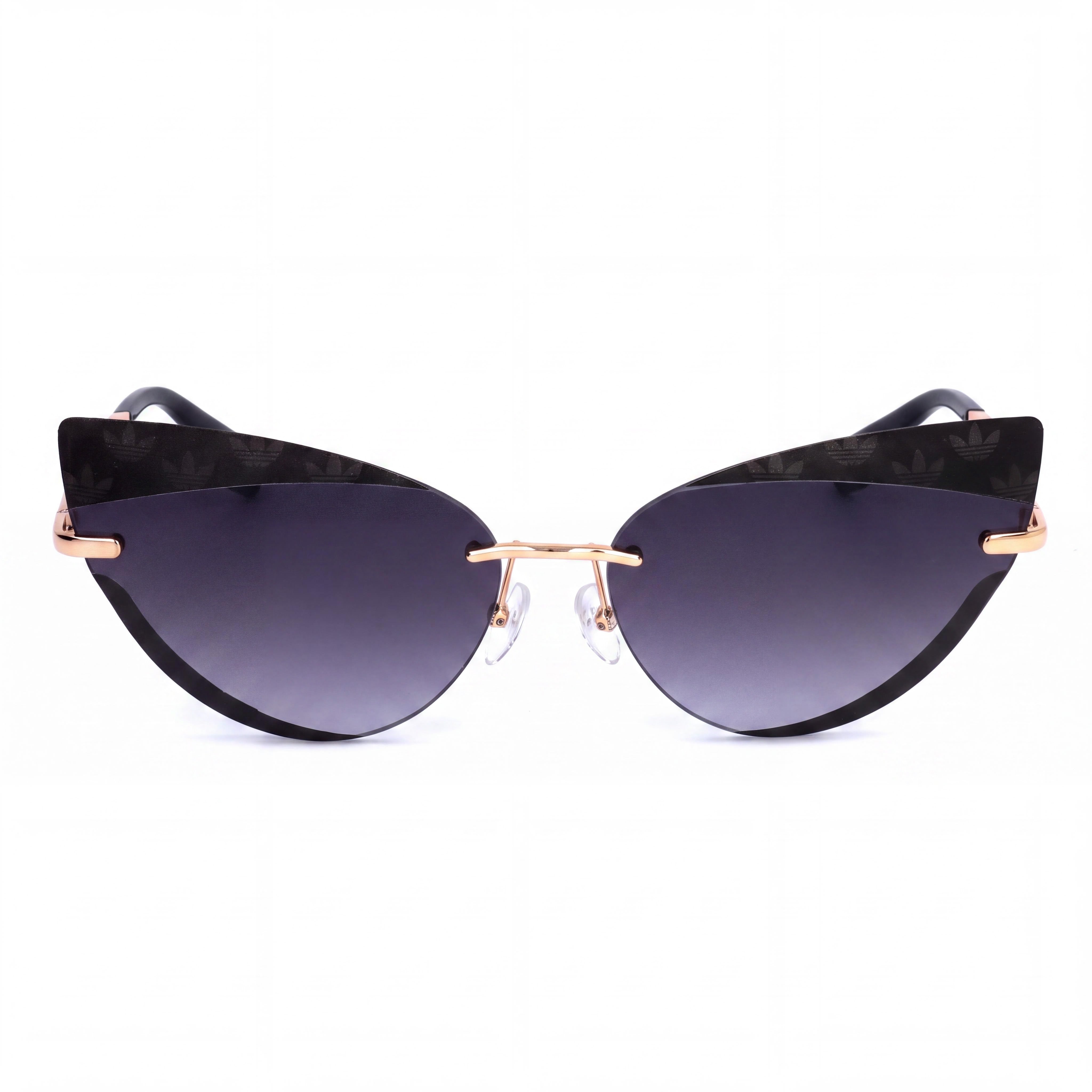 adidas Originals Or0016 64 Women's Plastic Frame Black Gold Gradient Smoke Sunglasses 64mm, Photo 2