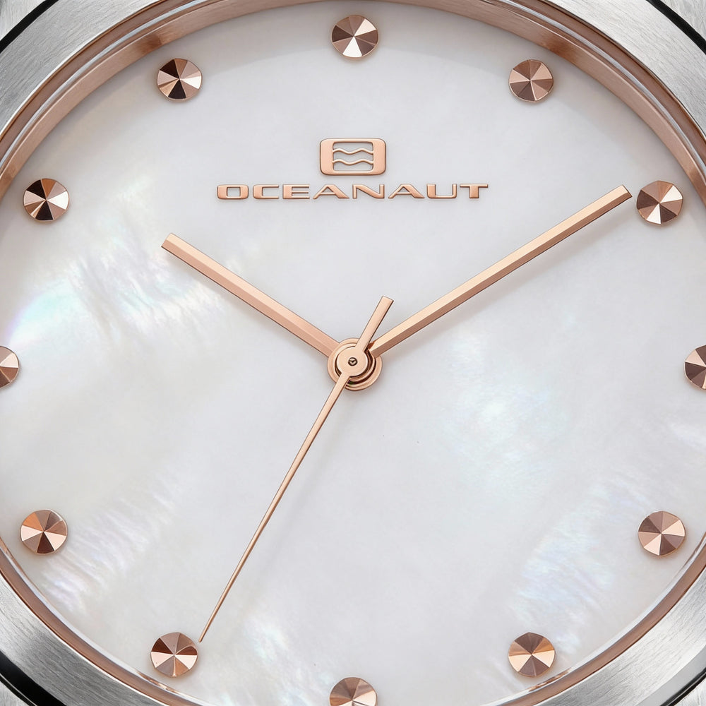 Reloj Oceanaut Aerglo para mujer, de acero inoxidable, con esfera de nácar y resistente al agua