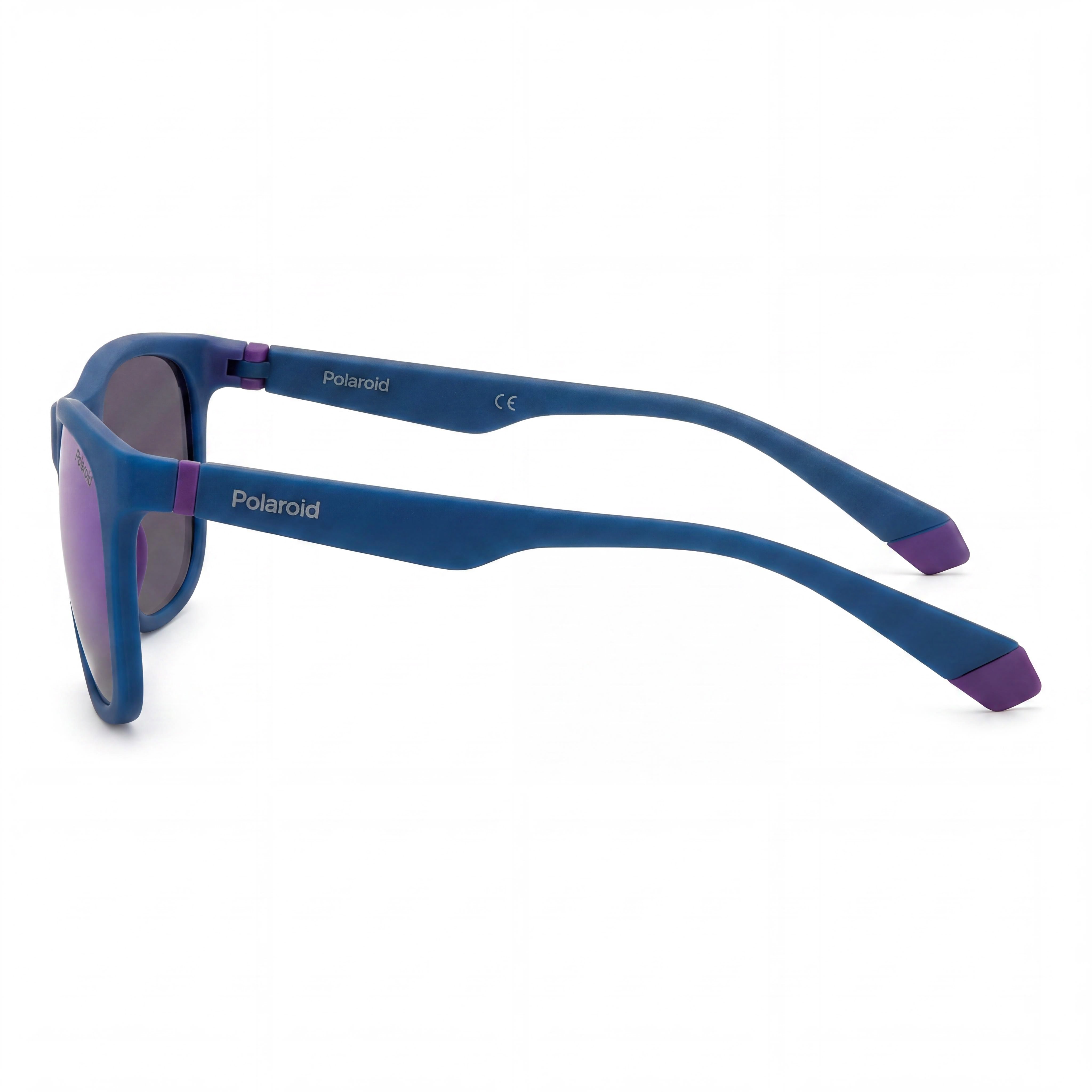 Gafas de sol Polaroid Modern para hombre con montura de acetato color violeta azure y lentes de policarbonato violeta espejo de 55 mm, Photo 3