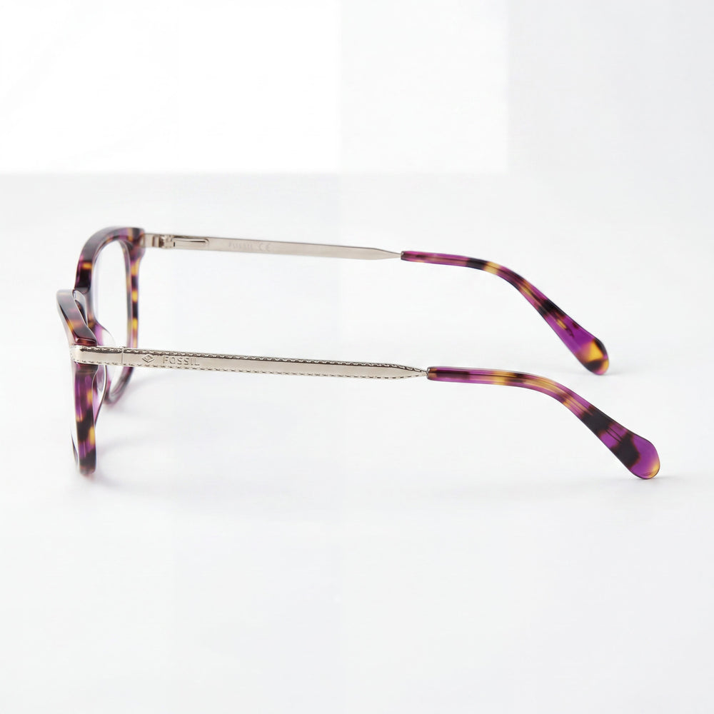 Fossil Modern Women's Acetate Optical Eyeglass Frames, Fuchsia Havana, 55mm, Prescription Ready