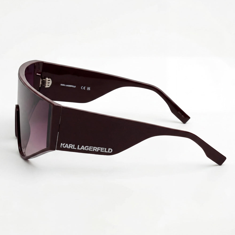Gafas de sol de máscara de acetato color burdeos para mujer KARL LAGERFELD, lentes burdeos degradadas, 100% UV400, 65 mm