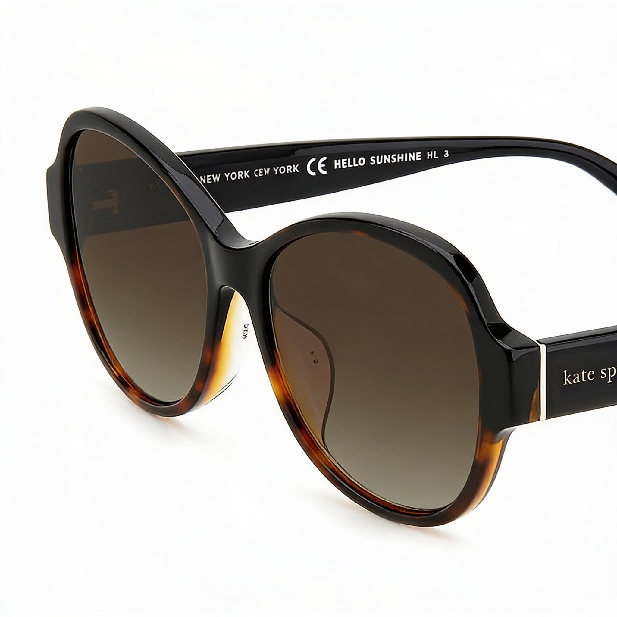 kate spade new york Gafas de sol de plástico casuales para mujer con protección UV, estilo ojo de gato, negras sombreadas, habana marrón sombreado 57 mm, Photo 3