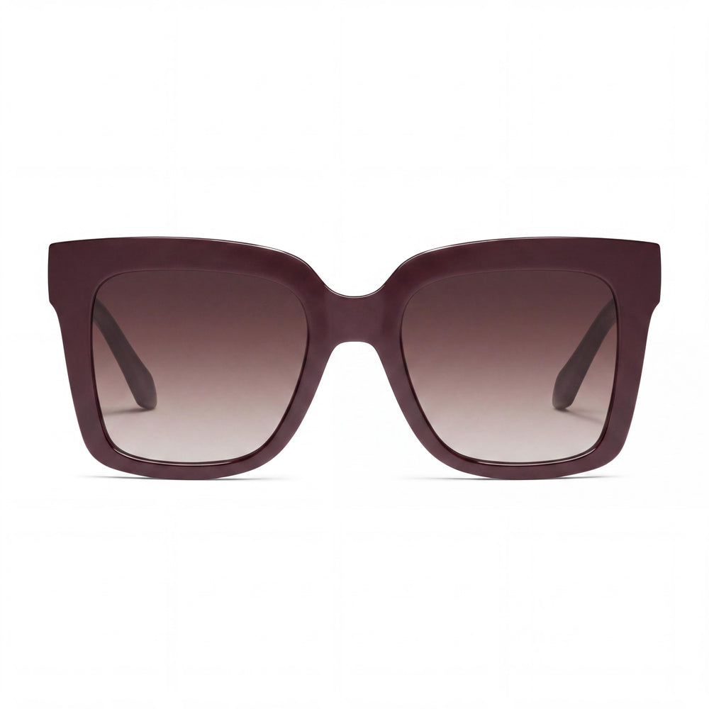 QUAY AUSTRALIA ICY Square Women's Espresso Brown Plastic UV Protected Sunglasses 52mm