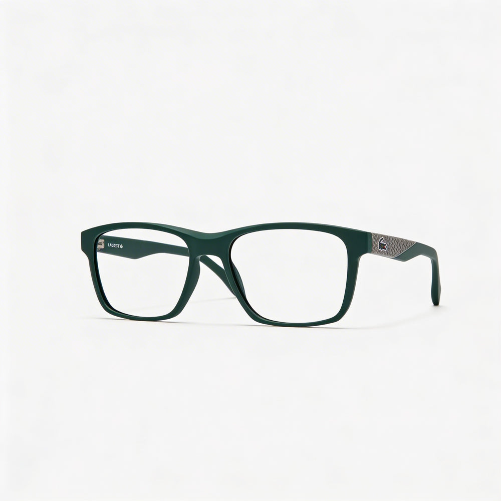Monturas oftálmicas Lacoste Casual para hombre, verde mate, con lentes de plástico transparente, talla 54-17-150