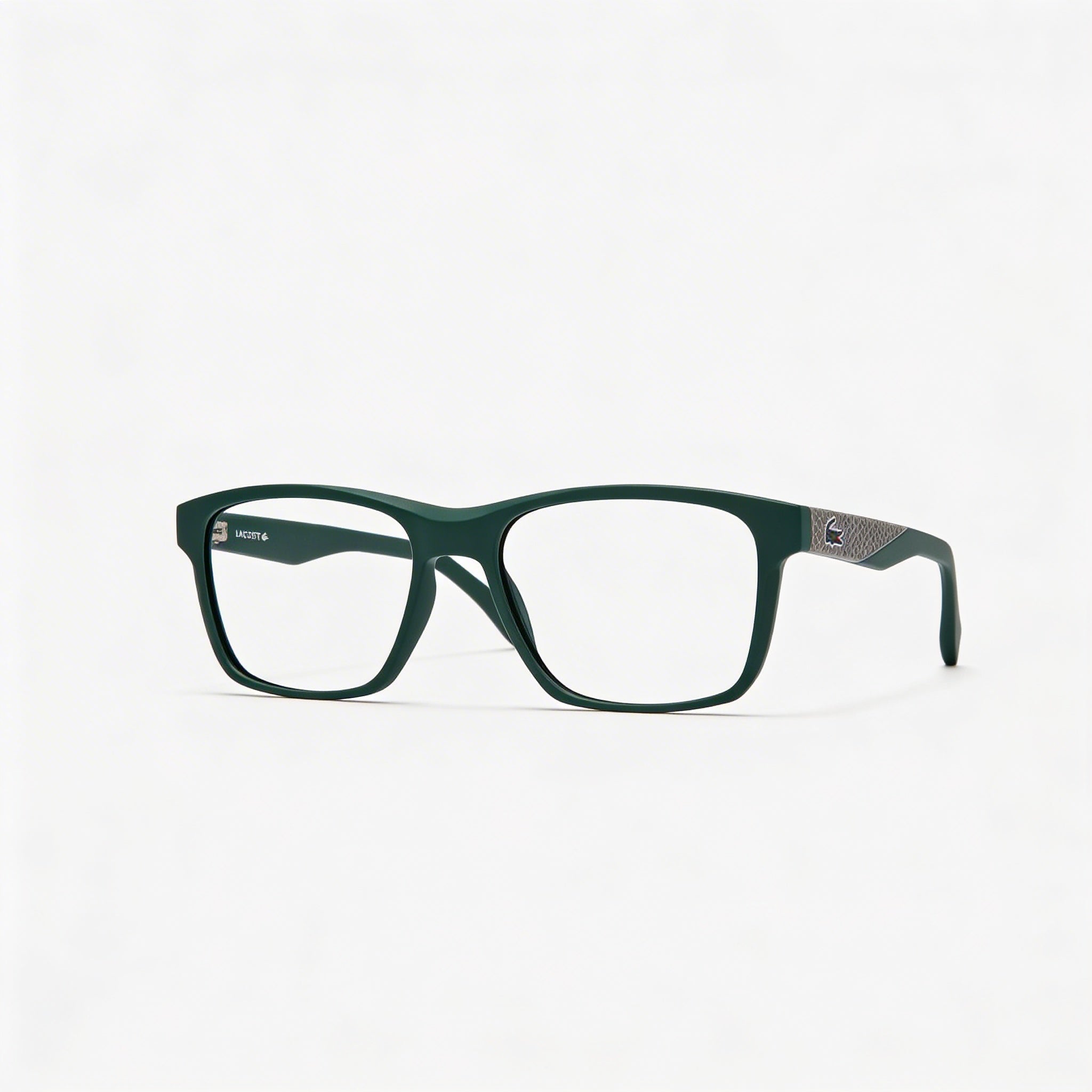 Lacoste Casual Men's Ophthalmic Frames, Matte Green, with Transparent Plastic Lenses, Size 54-17-150, Photo 3