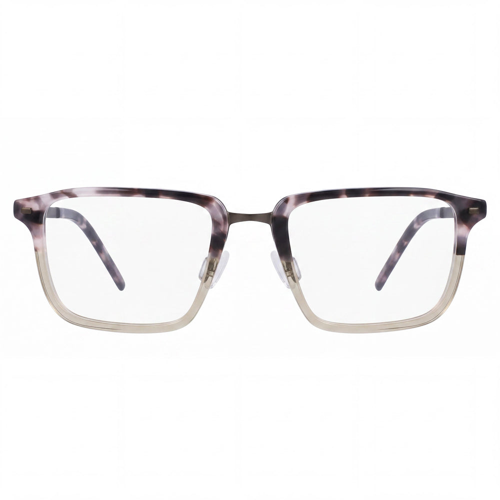 Gafas de metal Flexon B2037 para mujer, montura carey gris brillante, ancho de lente de 55 mm