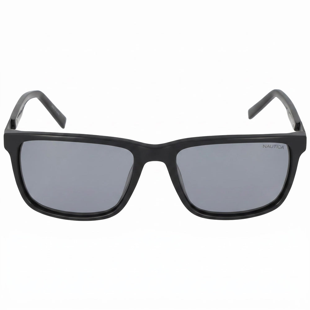 Gafas de sol informales Nautica para hombre, montura de plástico blanca y negra, lentes de acetato, protección UV, 56 mm
