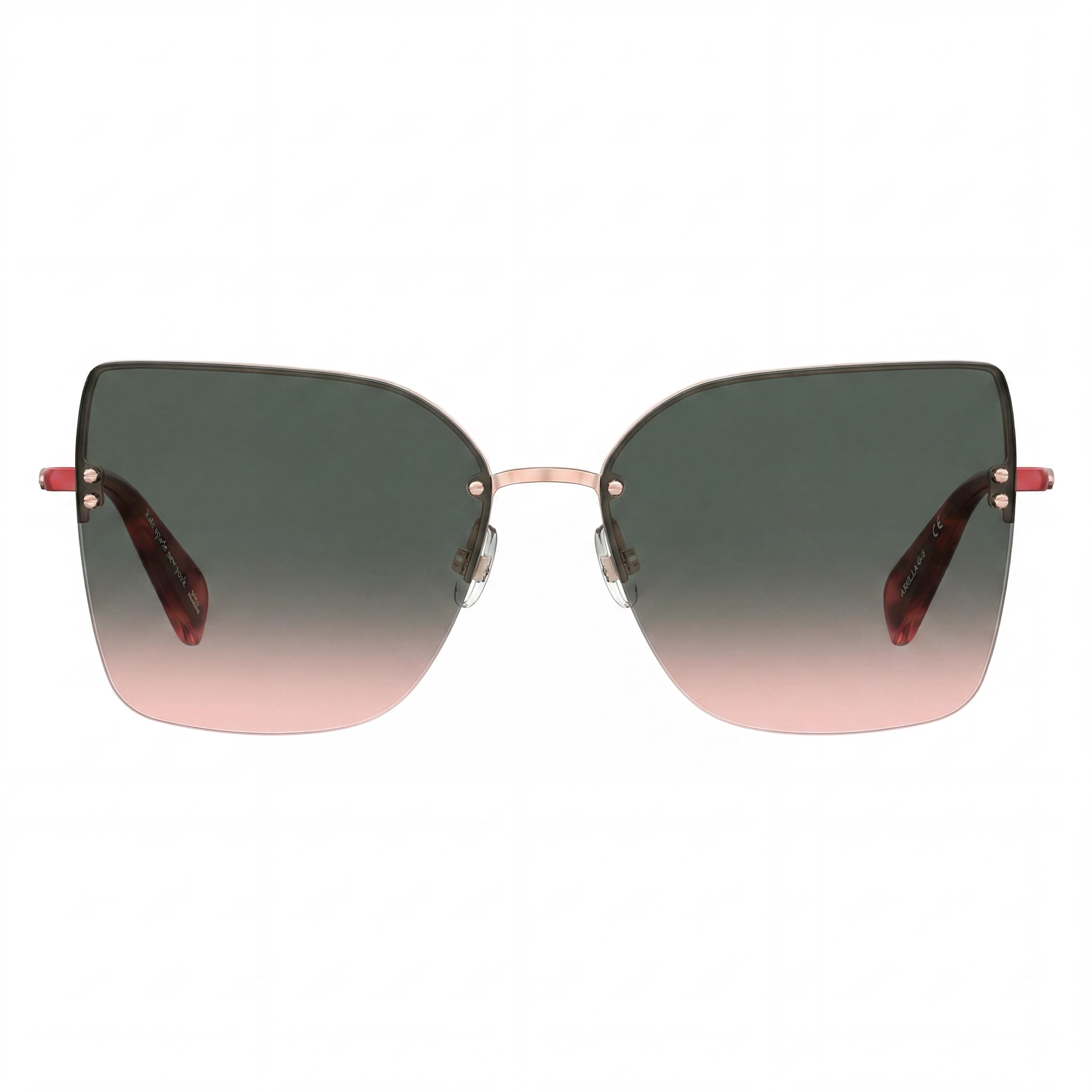 kate spade new york ARIELLA/G/S Unisex Red Gold Stainless Steel Rimless Cat Eye Burgundy Gradient Pink 58mm UV Protection Sunglasses, Photo 2